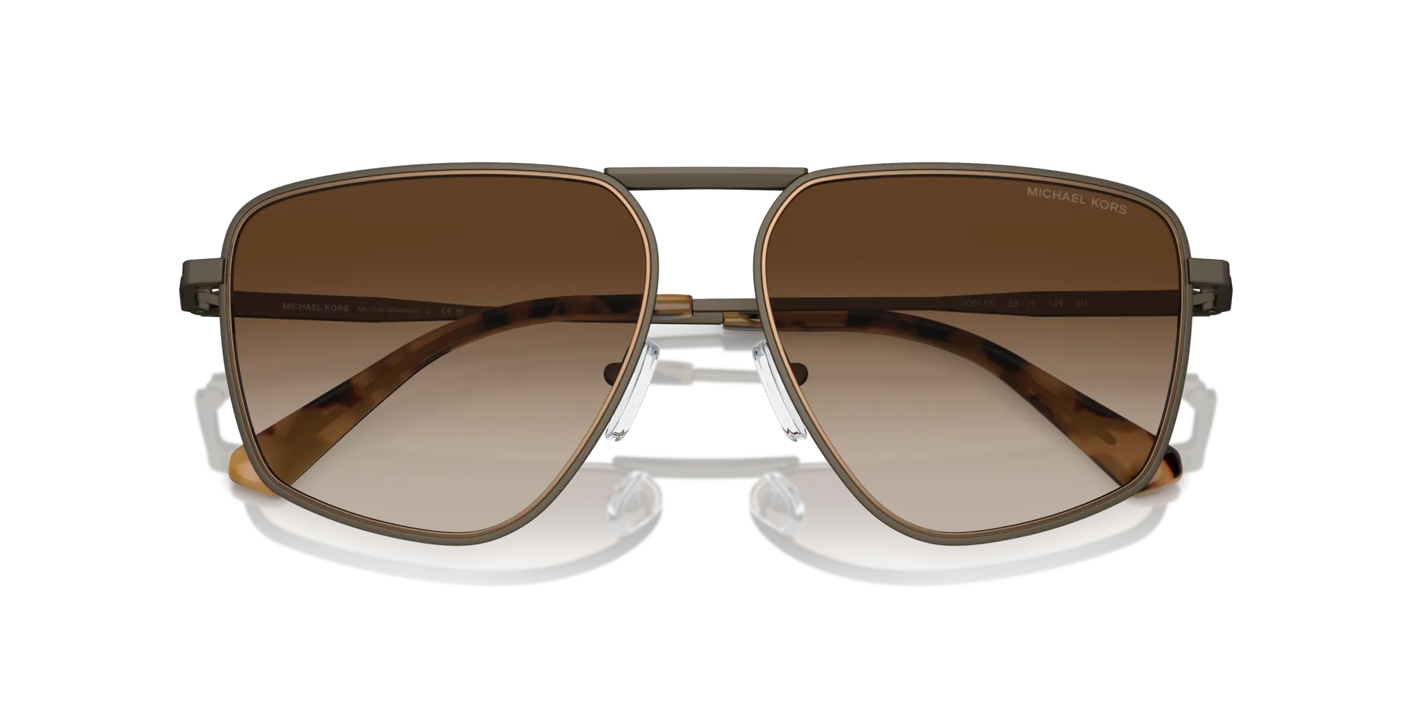Michael Kors MK1153 SILVERTON 100113 Occhiali da sole Metallo Grigio Marrone Pilot Normale Sfumato - immagine 2