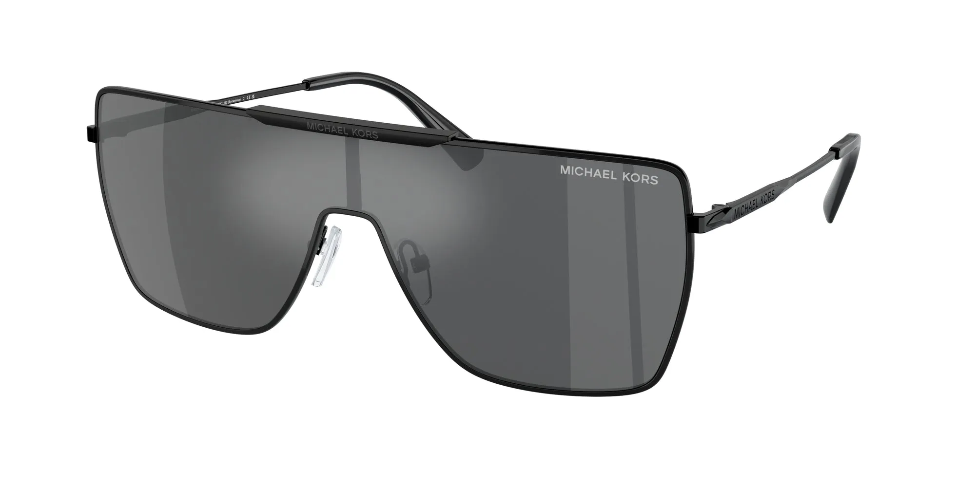 Michael Kors MK1152 SNOWMASS 10056G Occhiali da sole Metallo Nero Grigio Squadrata Normale Specchiato - immagine 1