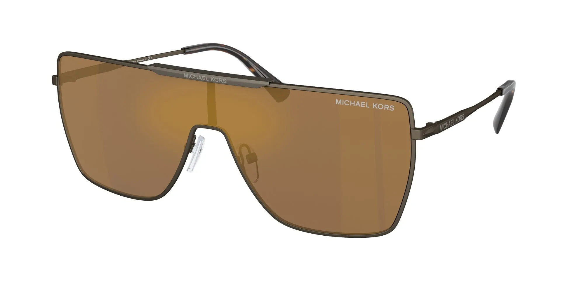 Michael Kors MK1152 SNOWMASS 1001F9 Occhiali da sole Metallo Grigio Oro Squadrata Normale Specchiato - immagine 1