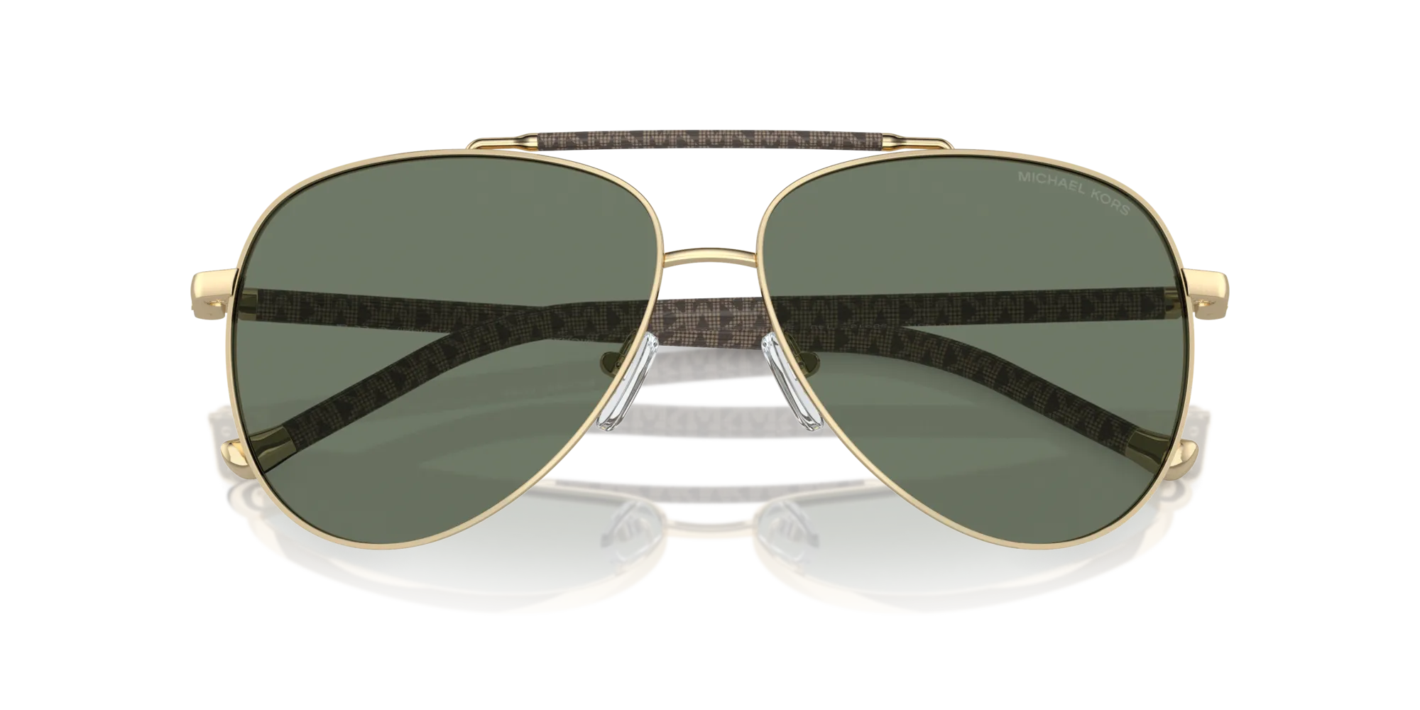 Michael Kors MK1146 PORTUGAL 10143H Occhiali da sole Metallo Oro Verde Pilot Normale - immagine 2