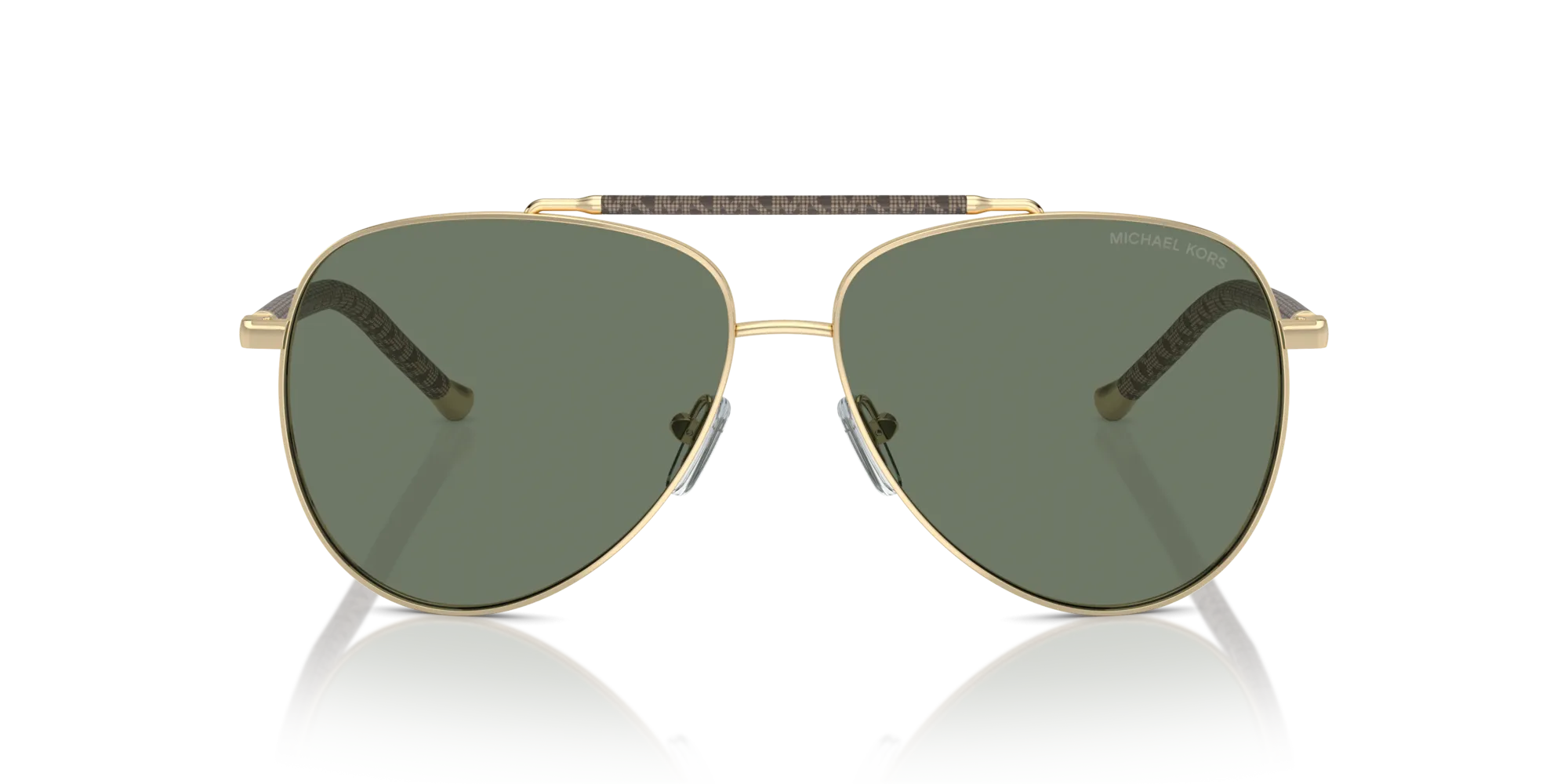 Michael Kors MK1146 PORTUGAL 10143H Occhiali da sole Metallo Oro Verde Pilot Normale - immagine 3