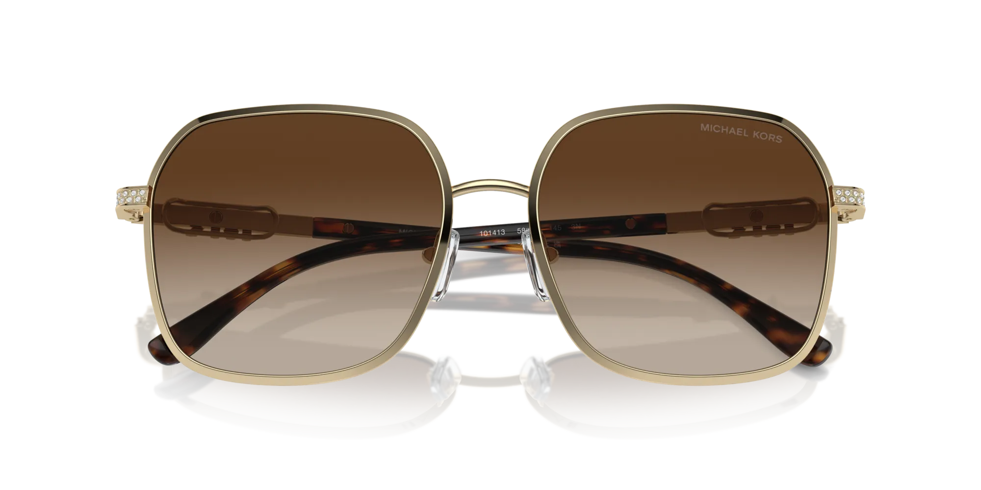 Michael Kors MK1145B CADIZ 101413 Occhiali da sole Metallo Oro Marrone Squadrata Normale Sfumato - immagine 2