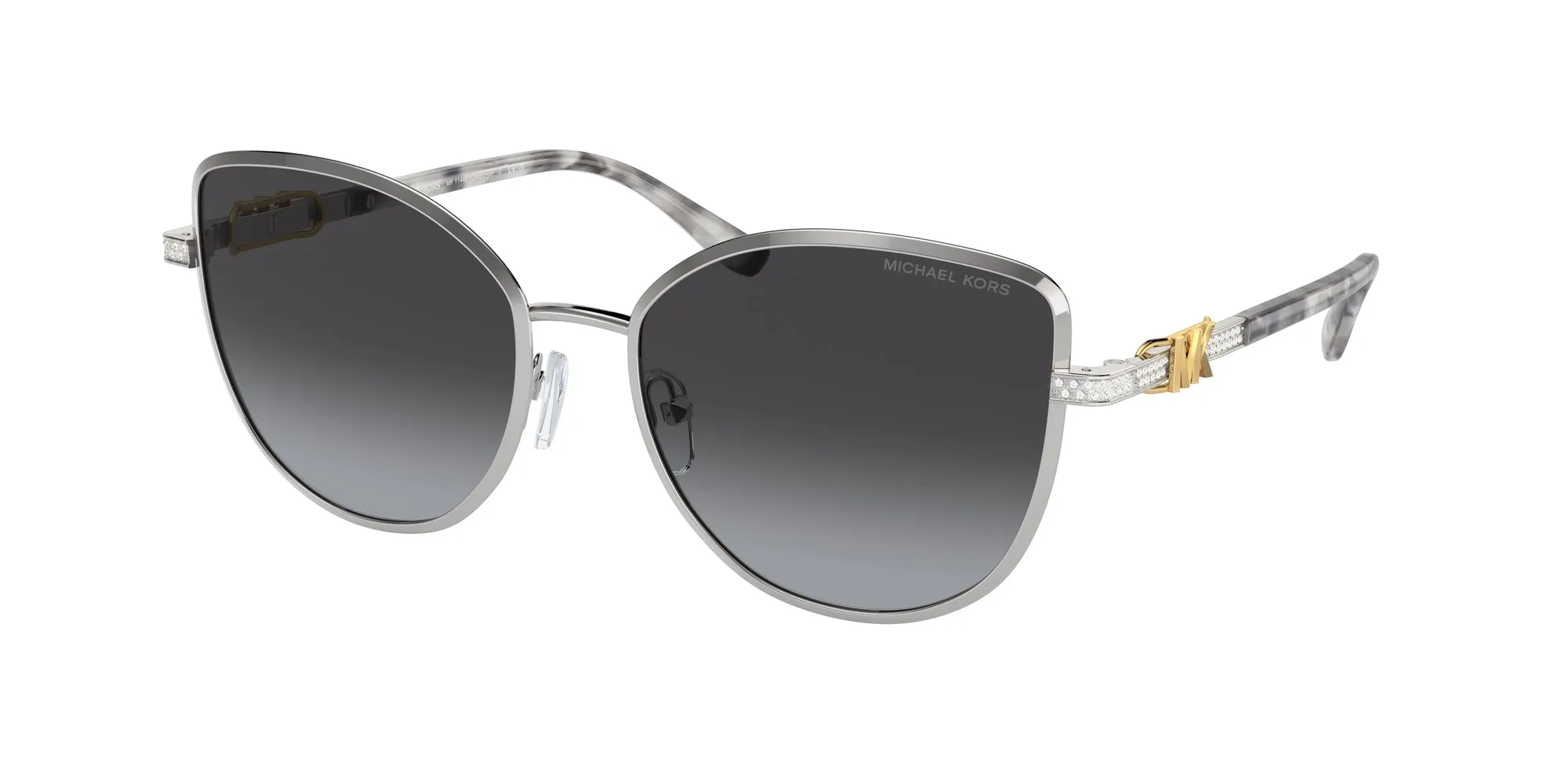 Michael Kors MK1144B CATALONIA 18938G Occhiali da sole Metallo Argento Blu Cat Eye Normale Sfumato - immagine 1