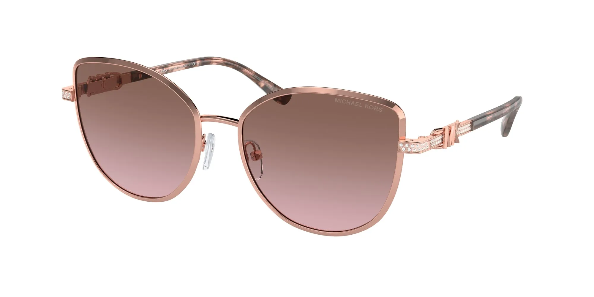 Michael Kors MK1144B CATALONIA 110814 Occhiali da sole Metallo Oro Marrone Cat Eye Normale Sfumato - immagine 1