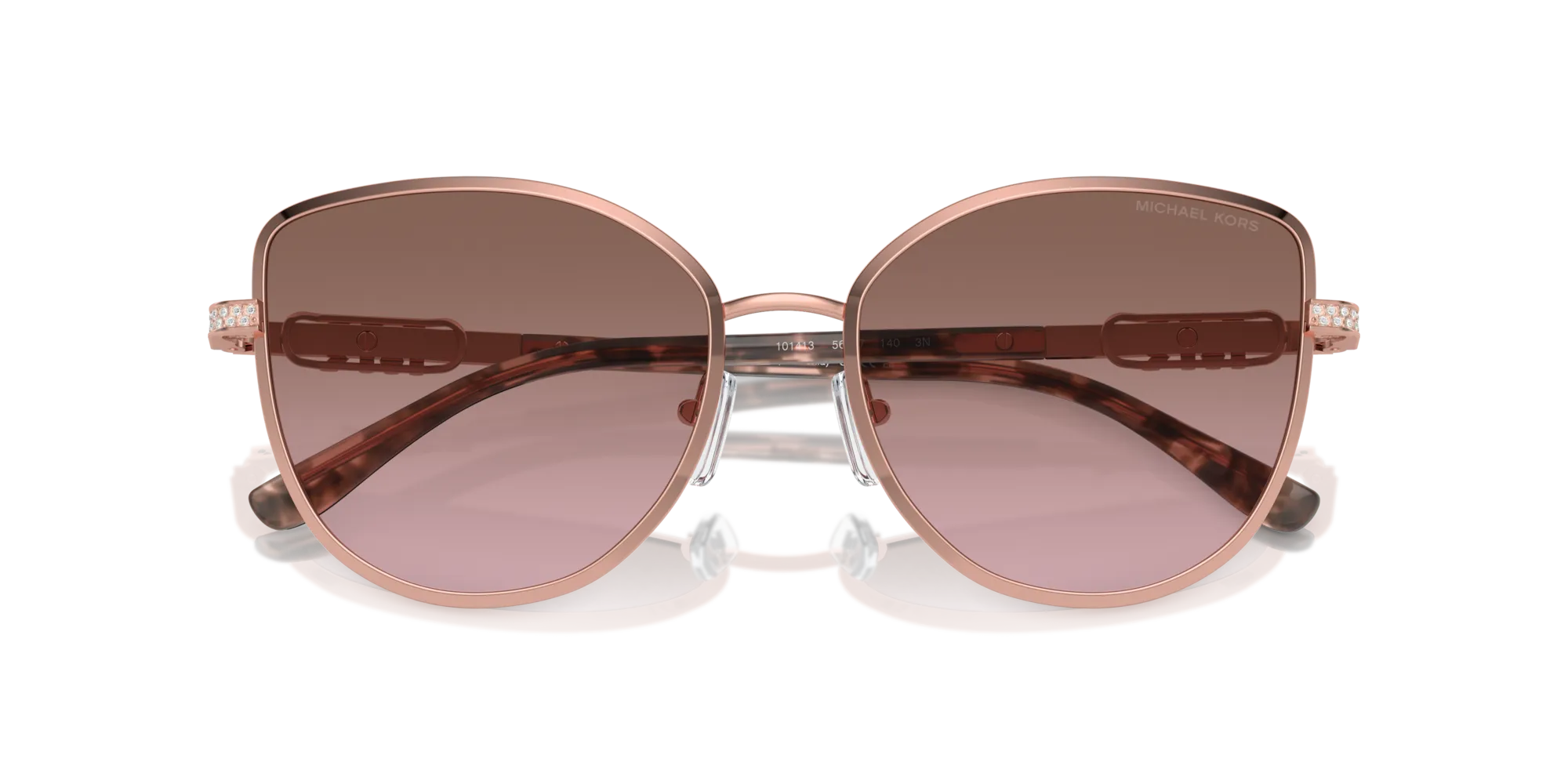 Michael Kors MK1144B CATALONIA 110814 Occhiali da sole Metallo Oro Marrone Cat Eye Normale Sfumato - immagine 2