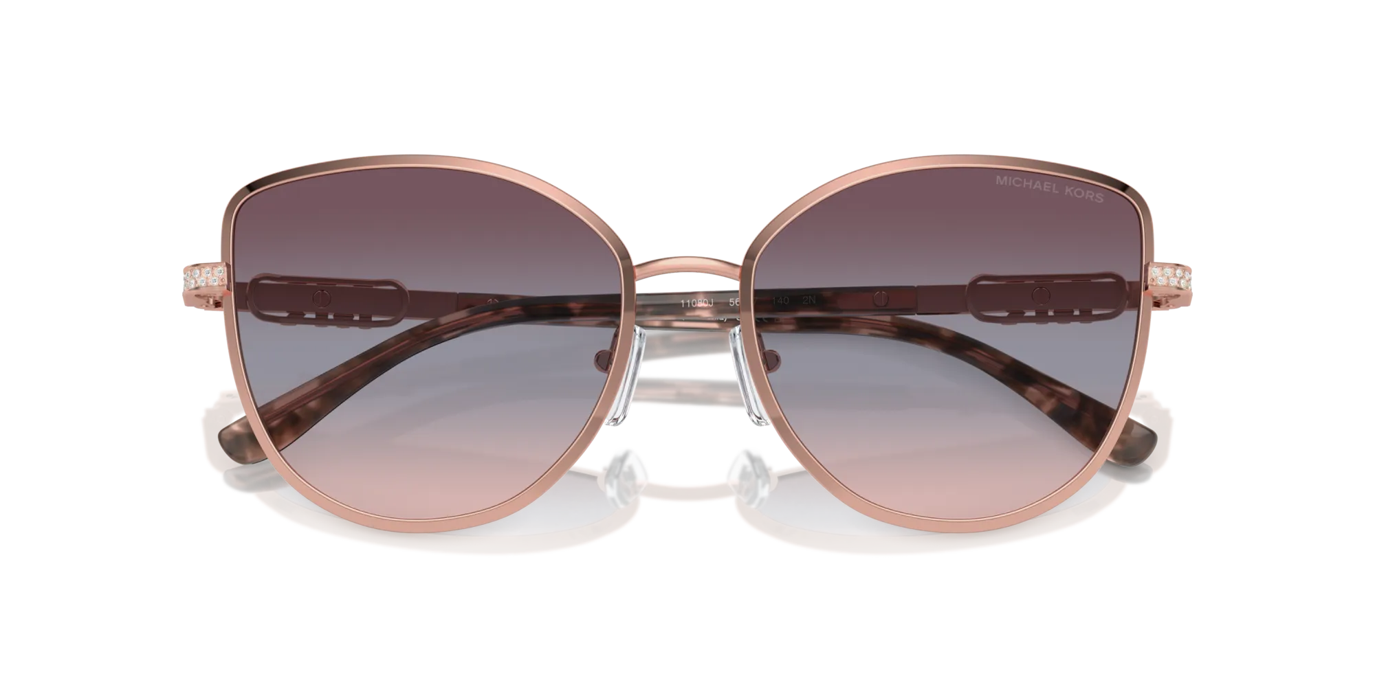 Michael Kors MK1144B CATALONIA 11080J Occhiali da sole Metallo Oro Rosa Cat Eye Normale Sfumato - immagine 2
