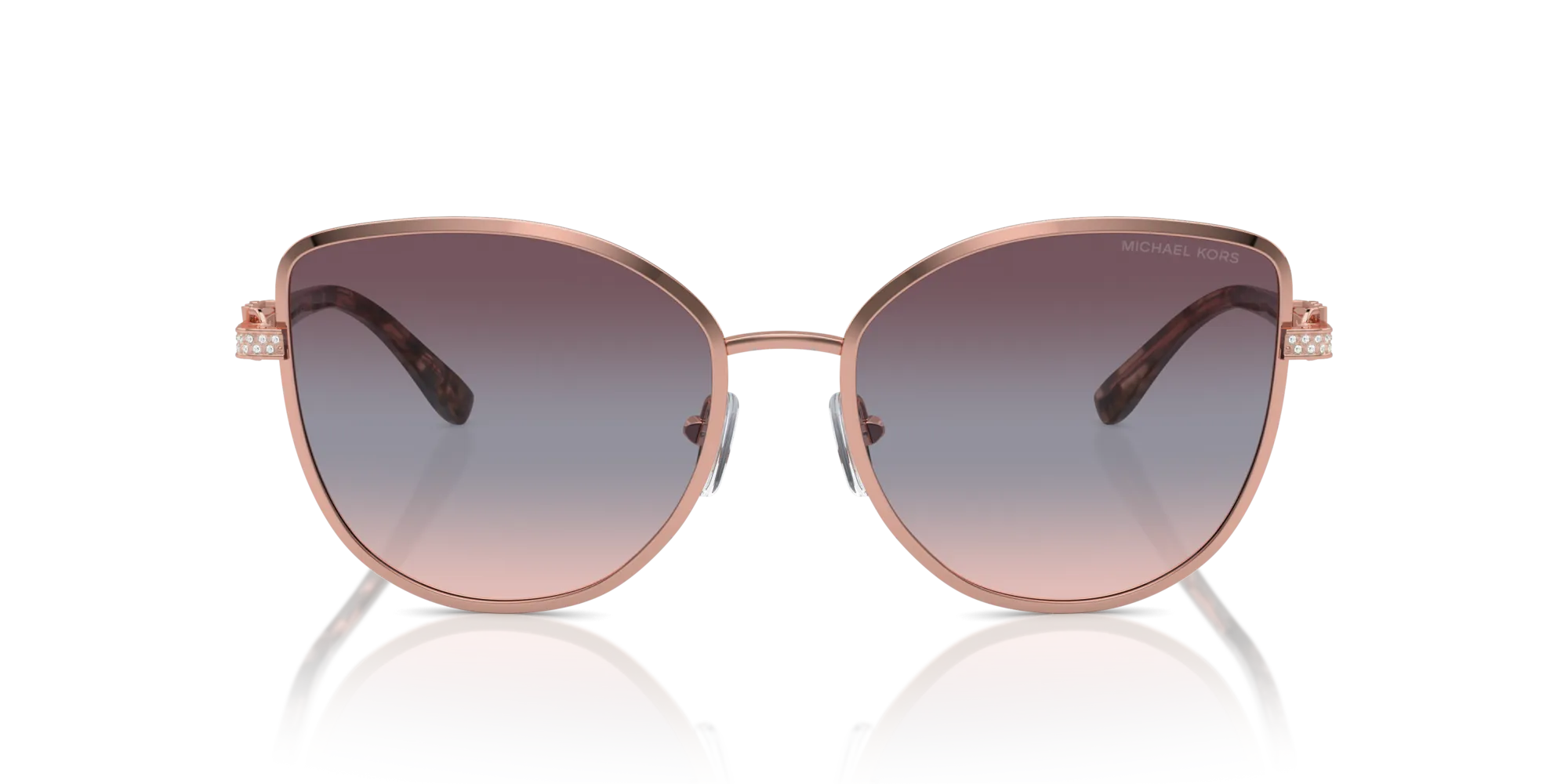 Michael Kors MK1144B CATALONIA 11080J Occhiali da sole Metallo Oro Rosa Cat Eye Normale Sfumato - immagine 3