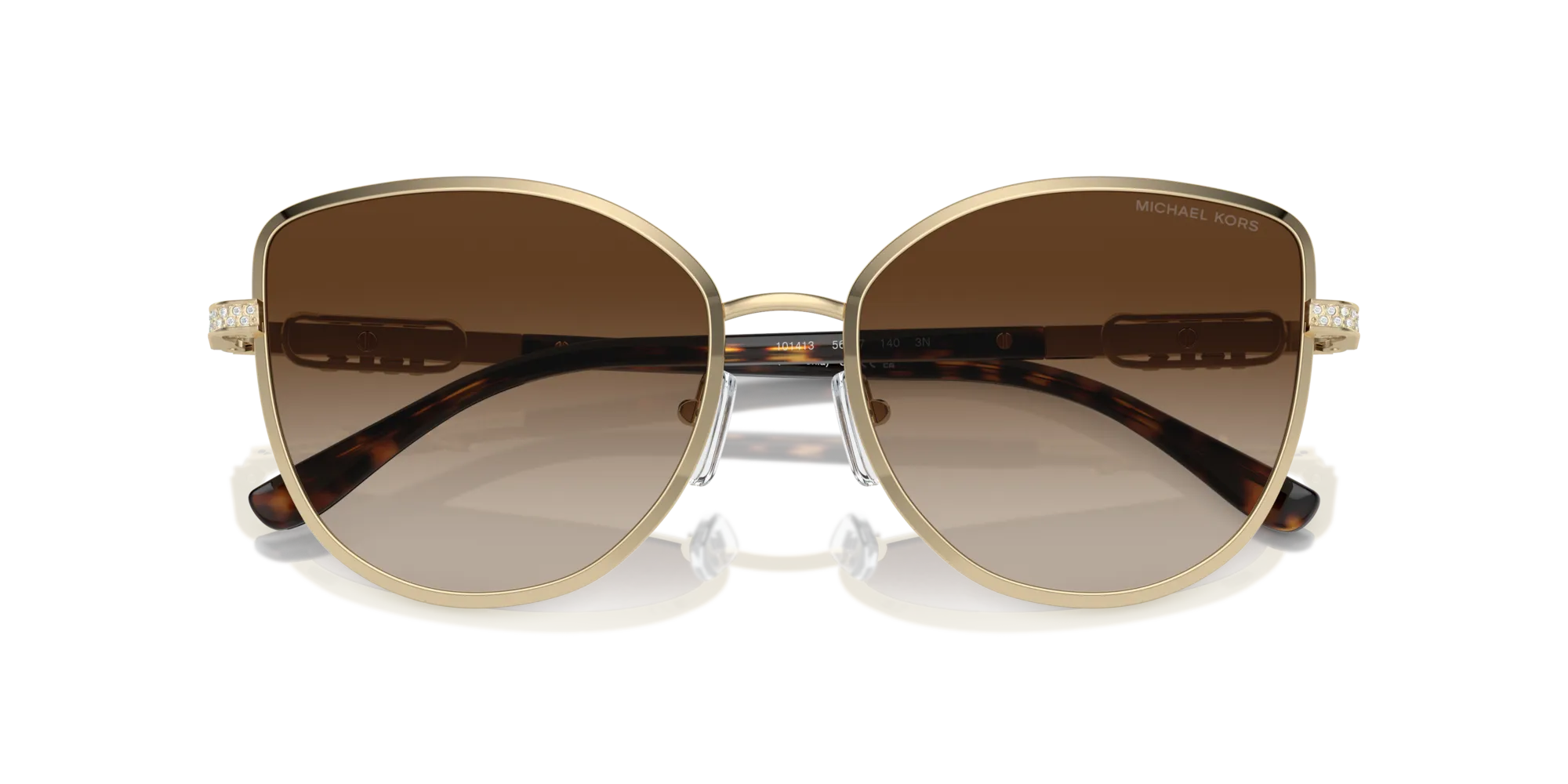 Michael Kors MK1144B CATALONIA 101413 Occhiali da sole Metallo Oro Marrone Cat Eye Normale Sfumato - immagine 2