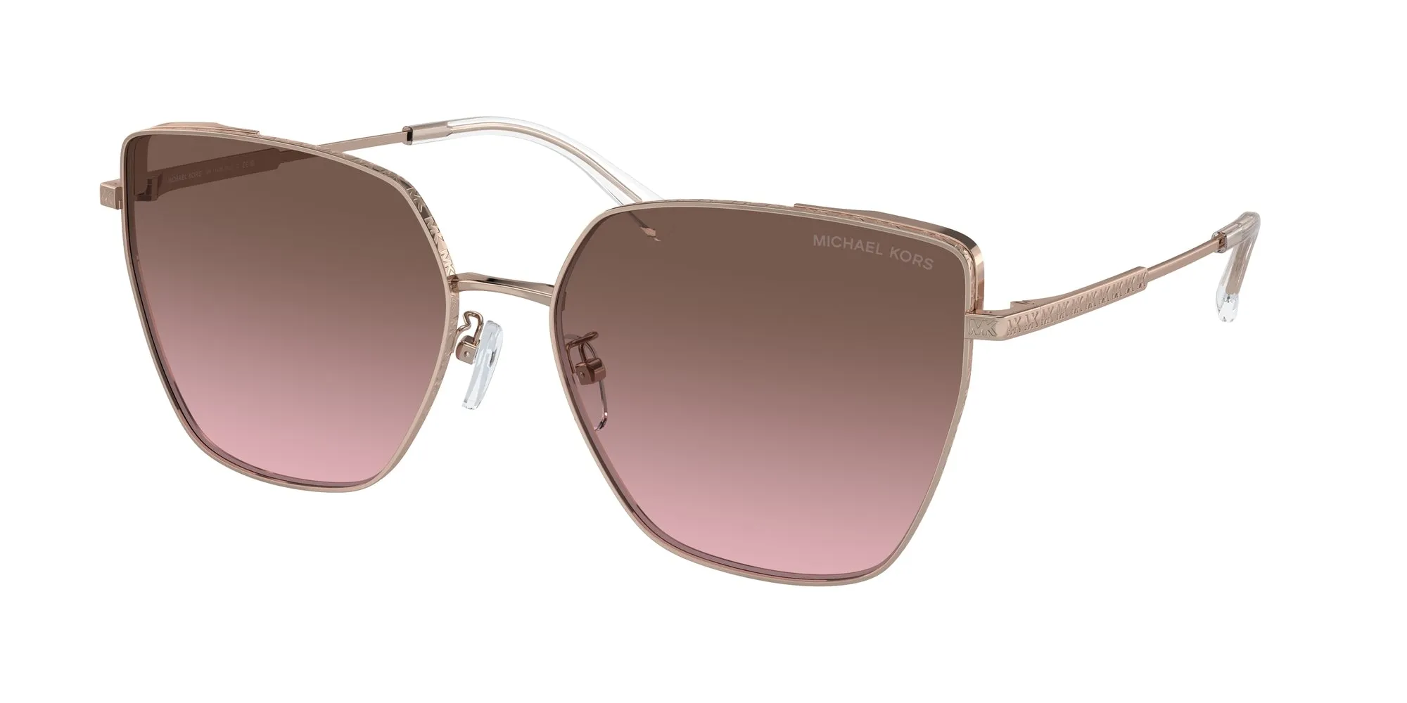 Michael Kors MK1143D FUJI 11099T Occhiali da sole Metallo Rosa Marrone Cat Eye Normale Sfumato - immagine 1