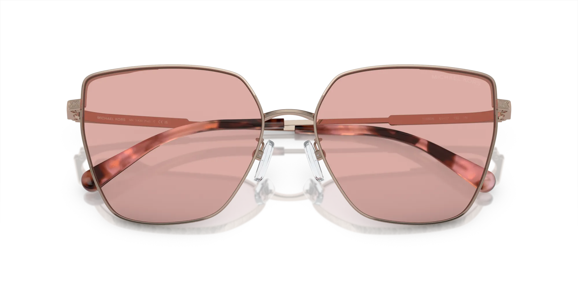 Michael Kors MK1143D FUJI 1108D8 Occhiali da sole Metallo Rosa Giallo Cat Eye Normale - immagine 2