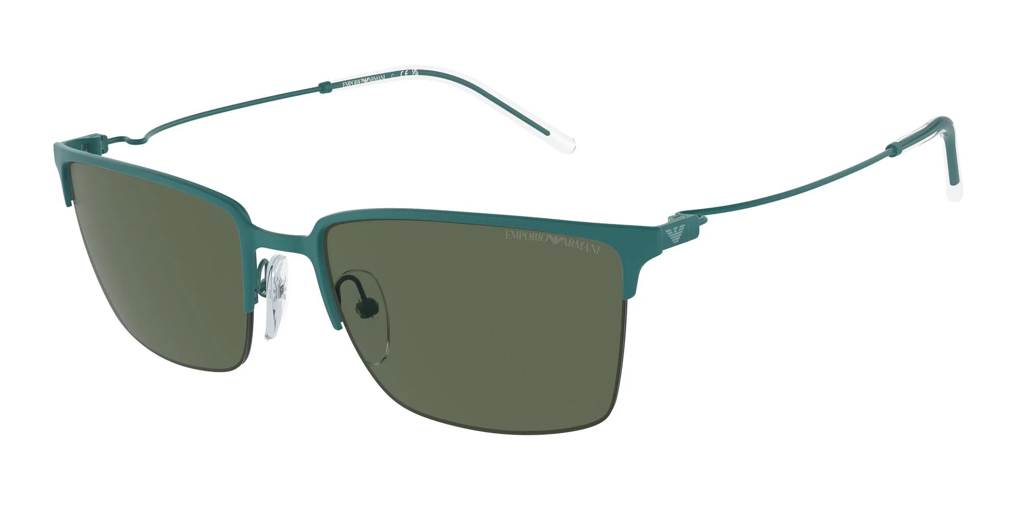 Emporio Armani EA2155 337971 Occhiali da sole Metallo Verde Verde Squadrata Normale - immagine 1