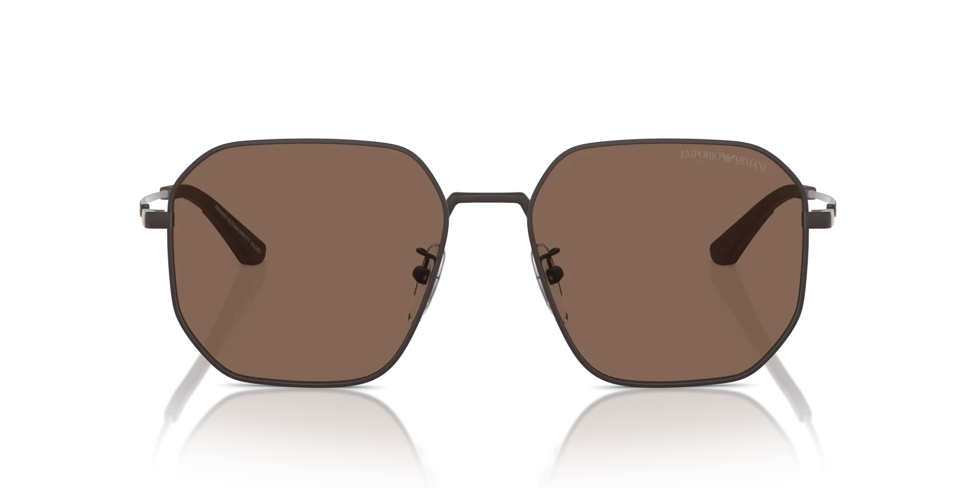 Emporio Armani EA2154D 320173 Occhiali da sole Metallo Marrone Marrone Pilot Normale - immagine 3