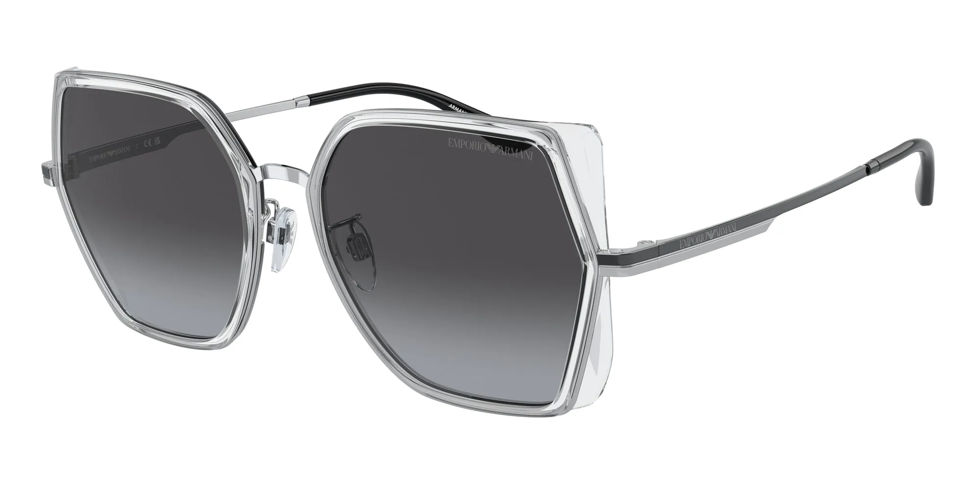 Emporio Armani EA2142D 30158G Occhiali da sole Metallo Trasparente Grigio Squadrata Normale Sfumato - immagine 1