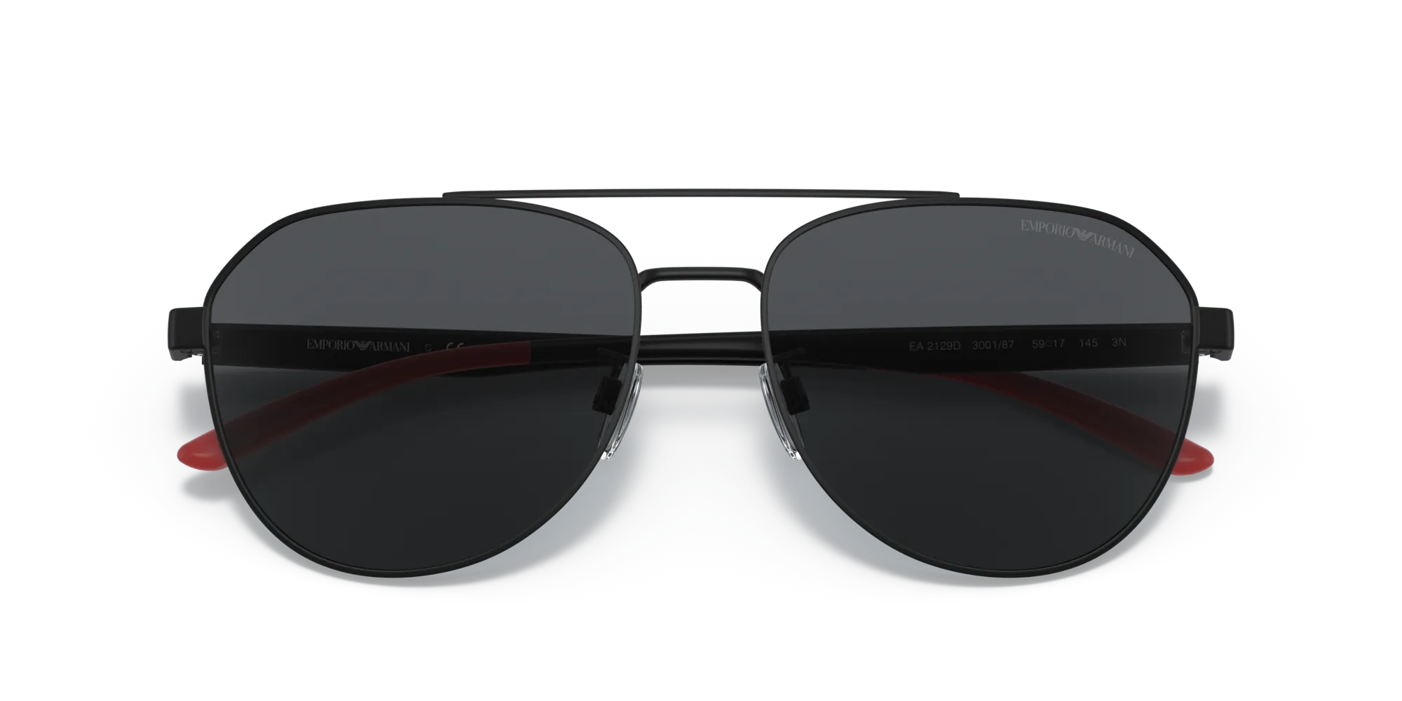 Emporio Armani EA2129D 300187 Occhiali da sole Metallo Nero Grigio Pilot Normale - immagine 2