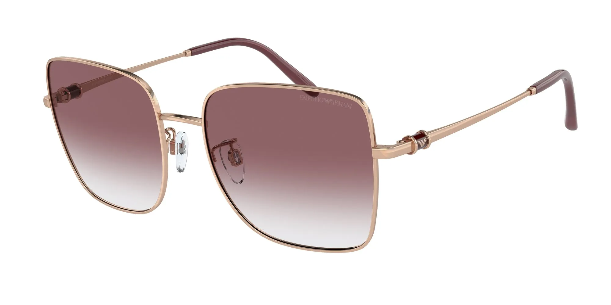 Emporio Armani EA2128D 30118H Occhiali da sole Metallo Oro Viola Squadrata Normale Sfumato - immagine 1