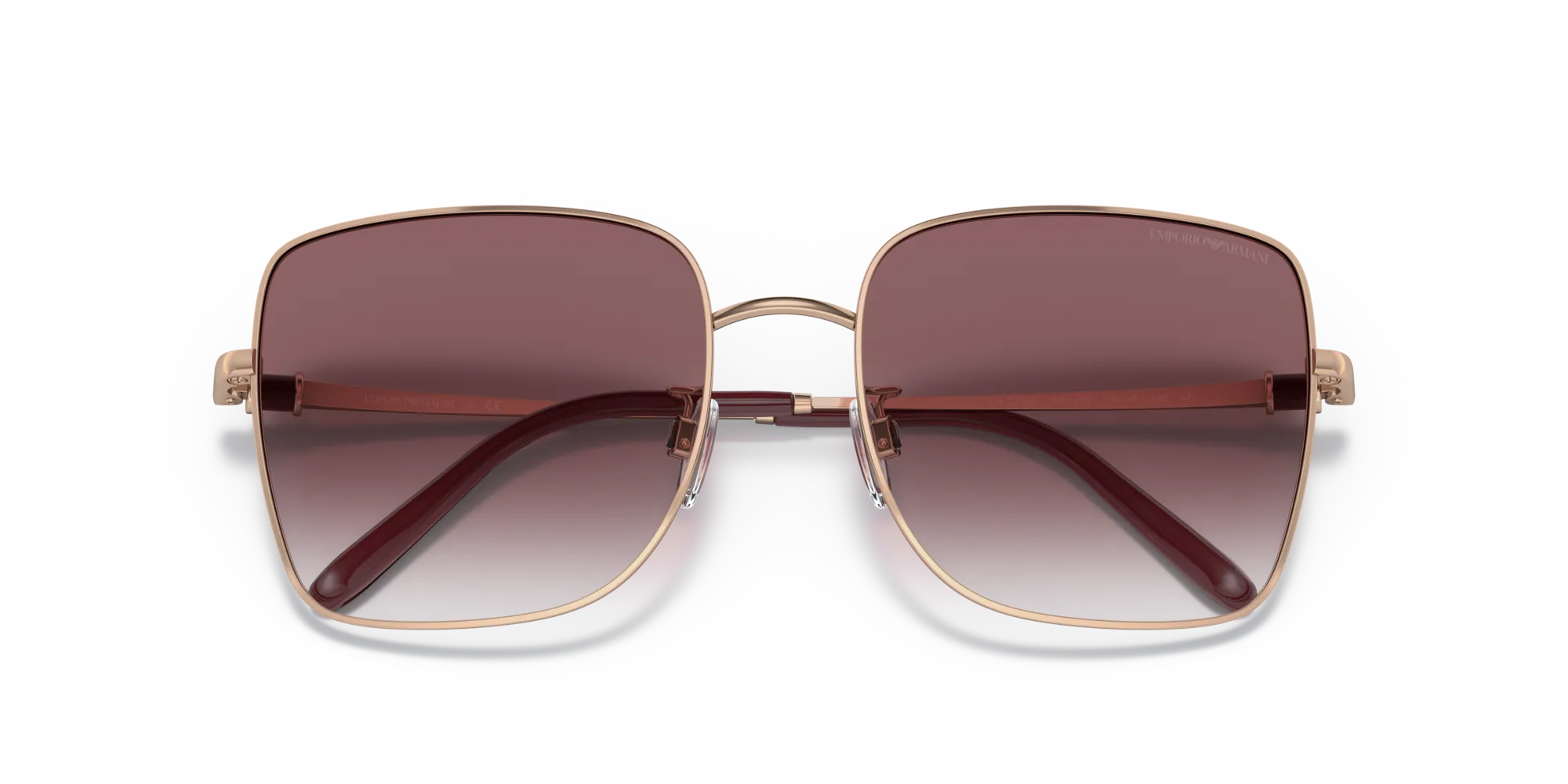 Emporio Armani EA2128D 30118H Occhiali da sole Metallo Oro Viola Squadrata Normale Sfumato - immagine 2