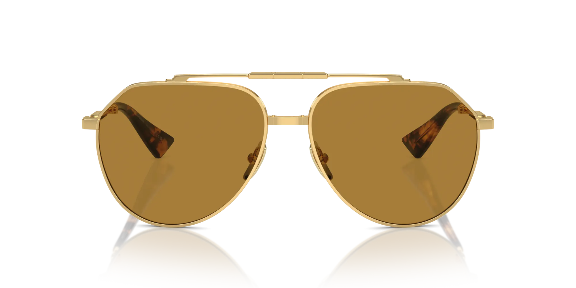 Dolce & Gabbana DG2302 02/53 Occhiali da sole Metallo Oro Marrone Pilot Normale - immagine 3