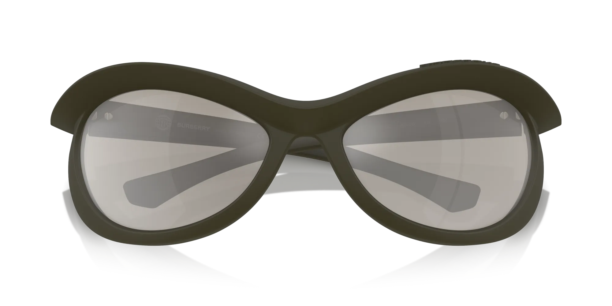 Burberry BE4428U 41096G Occhiali da sole Iniettato Verde Grigio Geometrica Specchiate - immagine 2