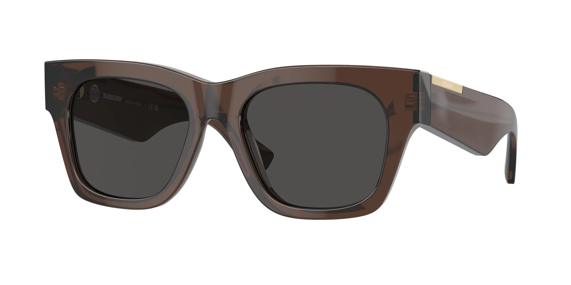 Burberry BE4424 411687 Occhiali da sole Acetato Marrone Grigio Squadrata Normale - immagine 1