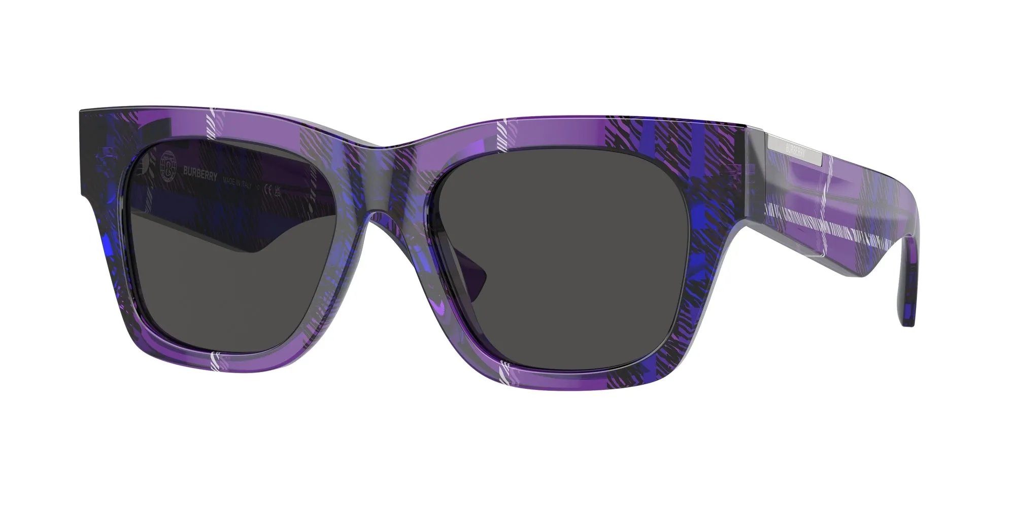 Burberry BE4424 411387 Occhiali da sole Acetato Viola Grigio Squadrata Normale - immagine 1