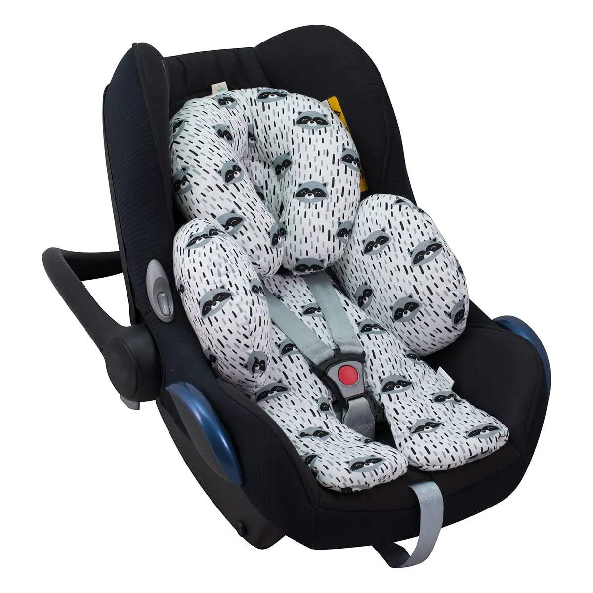 JYOKO KIDS Riduttore Antiallergico universale per Ovetto, Passeggino, Navicella 100% cotone (Raccoon, 2 Pezzi) - immagine 4