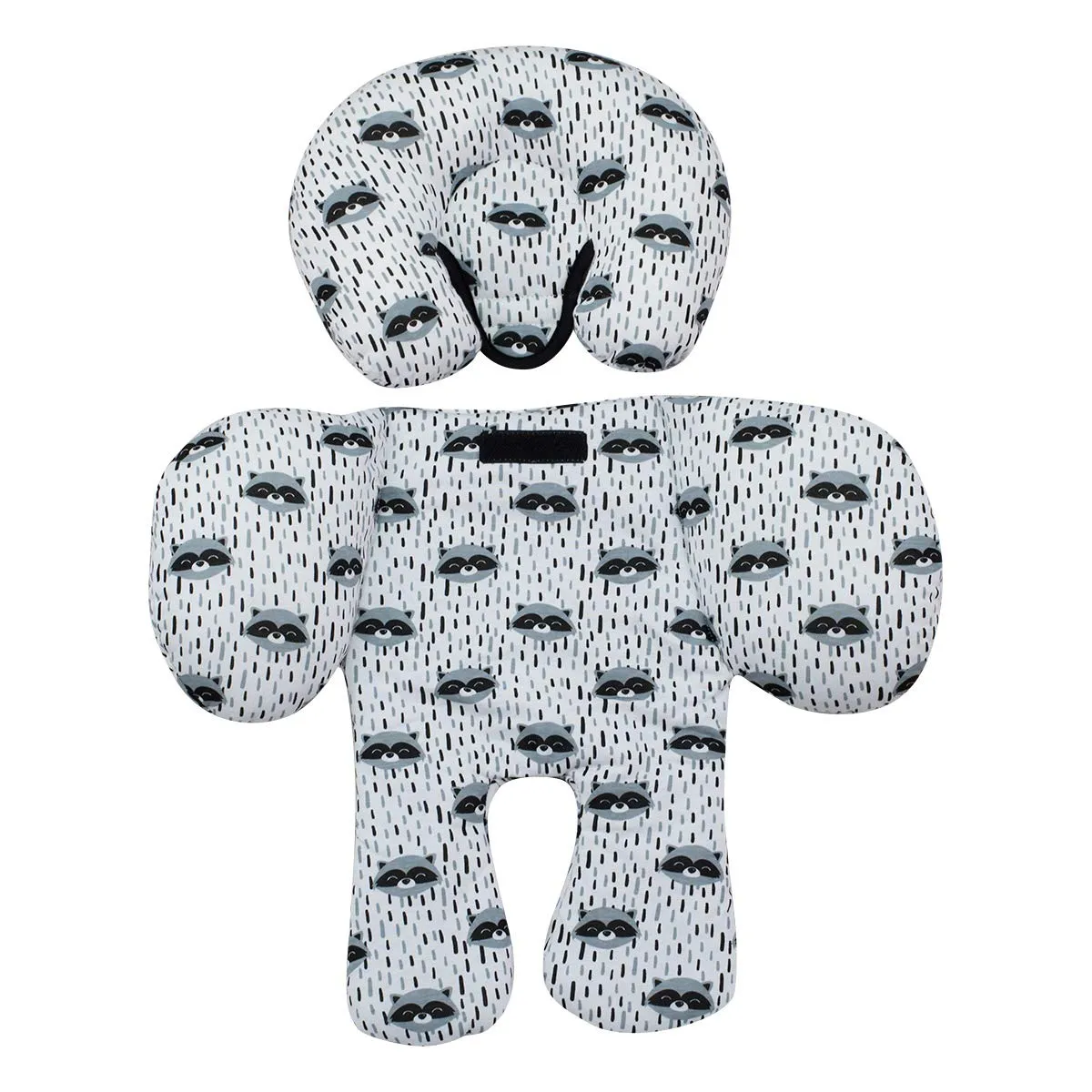 JYOKO KIDS Riduttore Antiallergico universale per Ovetto, Passeggino, Navicella 100% cotone (Raccoon, 2 Pezzi) - immagine 7