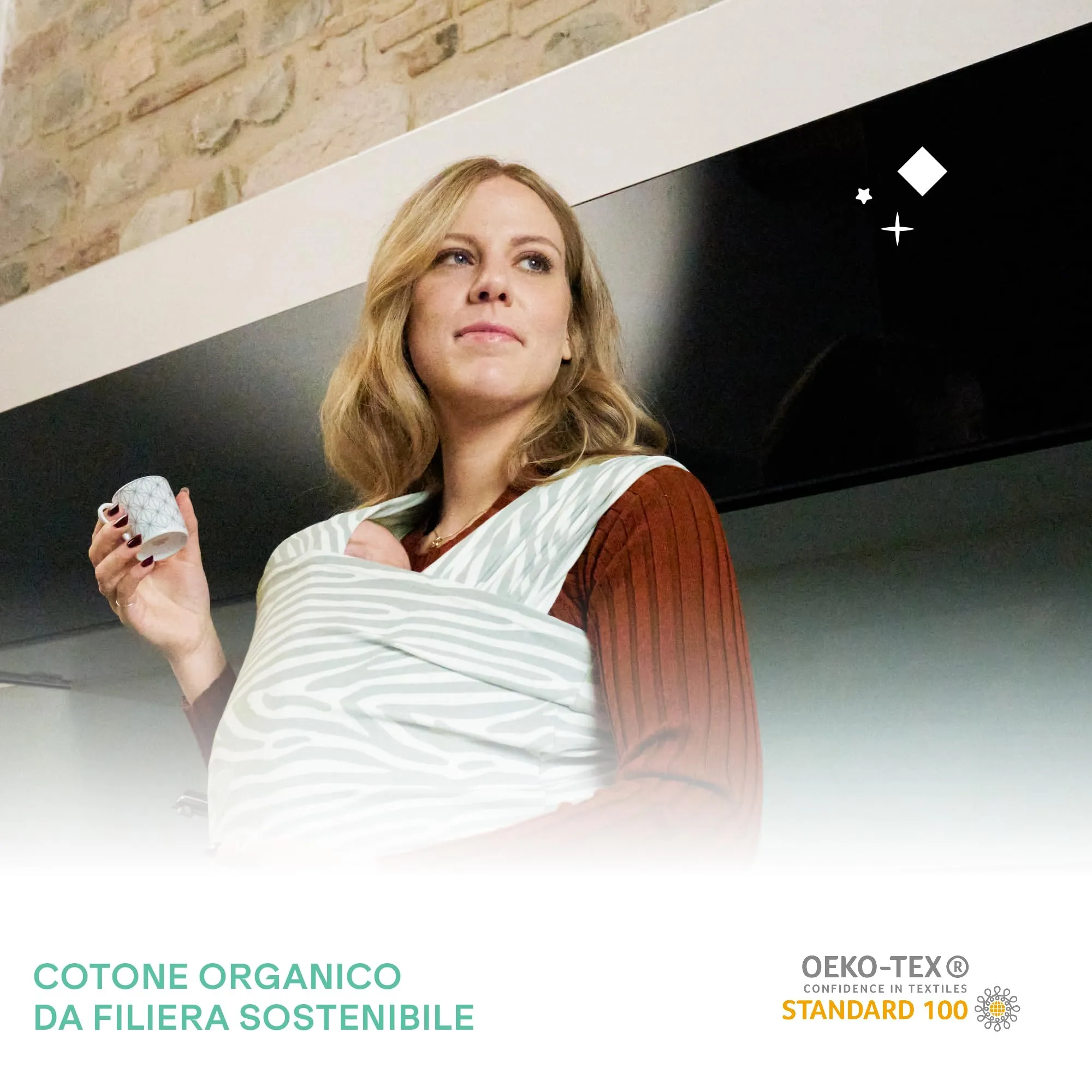 Koala Babycare Fascia neonato porta bebè - Cuddle Band 2.0 Ancora più Resistente – Fascia per neonati in cotone organico testata fino a 15 kg - Facilmente Regolabile e Unisex - immagine 3