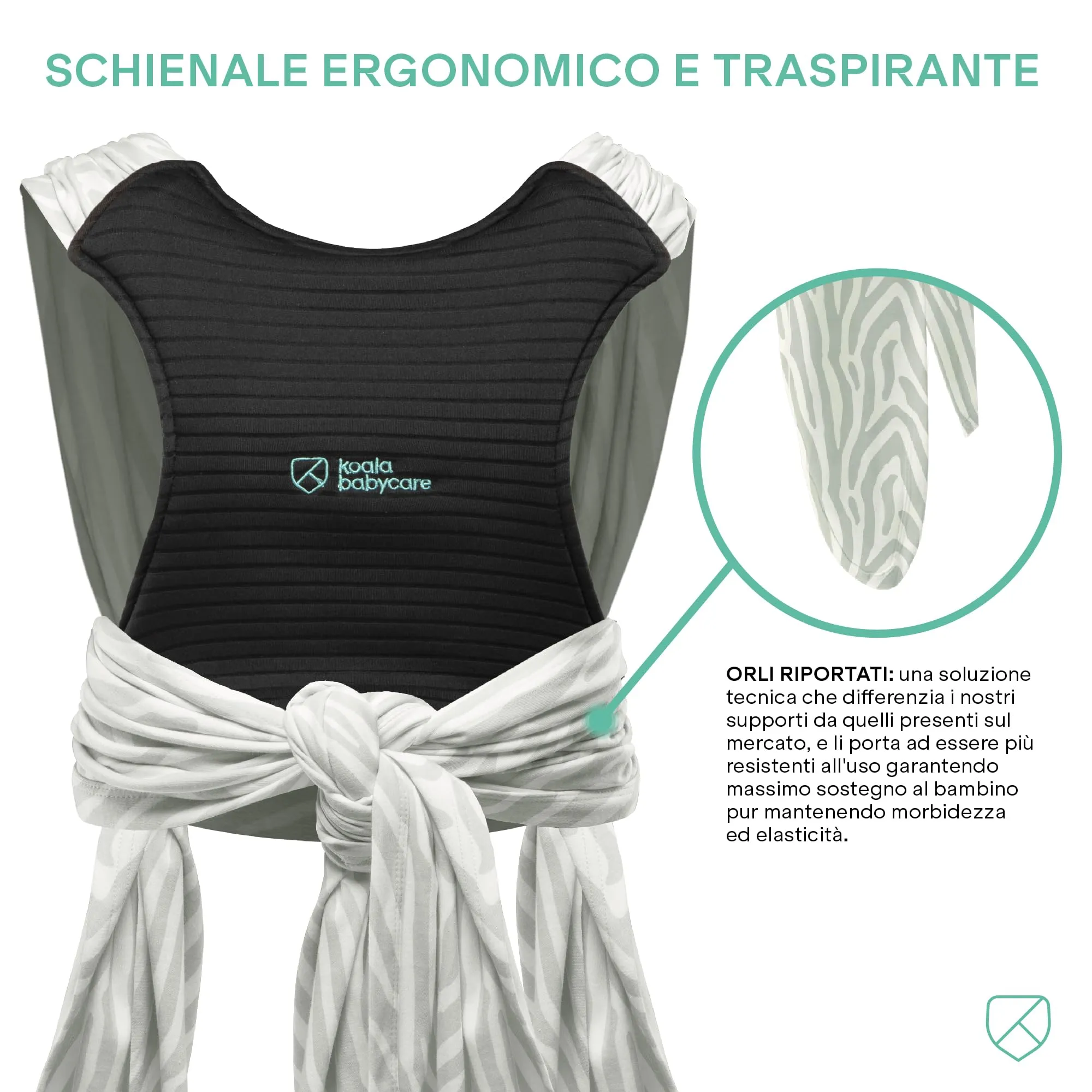Koala Babycare Fascia neonato porta bebè - Cuddle Band 2.0 Ancora più Resistente – Fascia per neonati in cotone organico testata fino a 15 kg - Facilmente Regolabile e Unisex - immagine 4