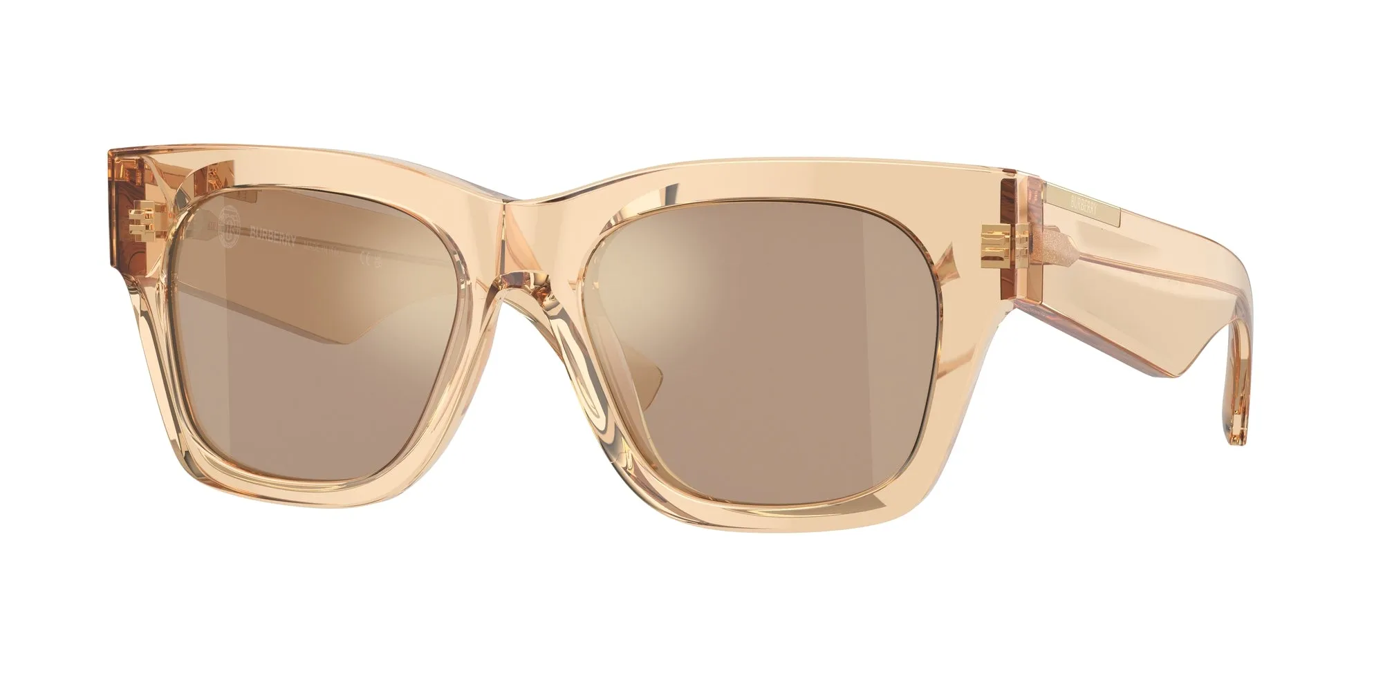 Burberry BE4424 40635A Occhiali da sole Acetato Marrone Marrone Squadrata Normale Specchiato - immagine 1