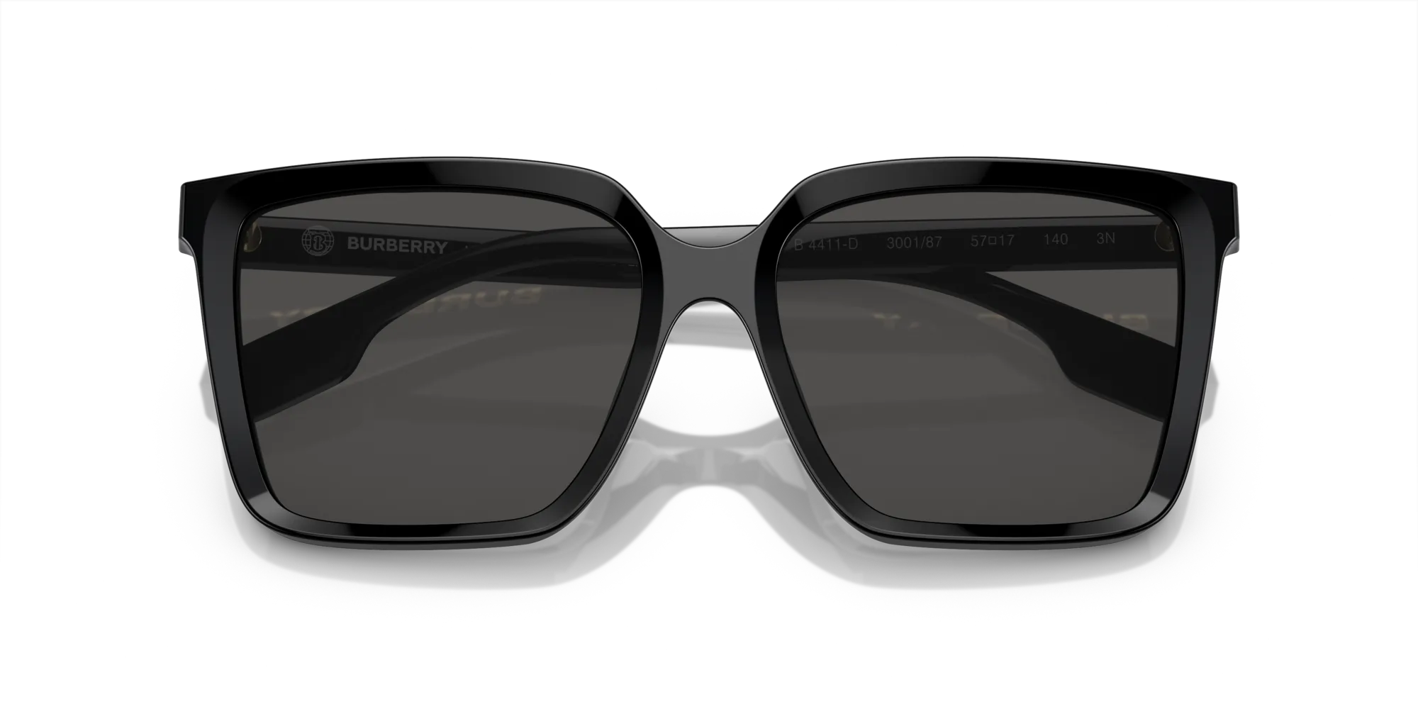 Burberry BE4411D 300187 Occhiali da sole Acetato Nero Grigio Squadrata Normale - immagine 2