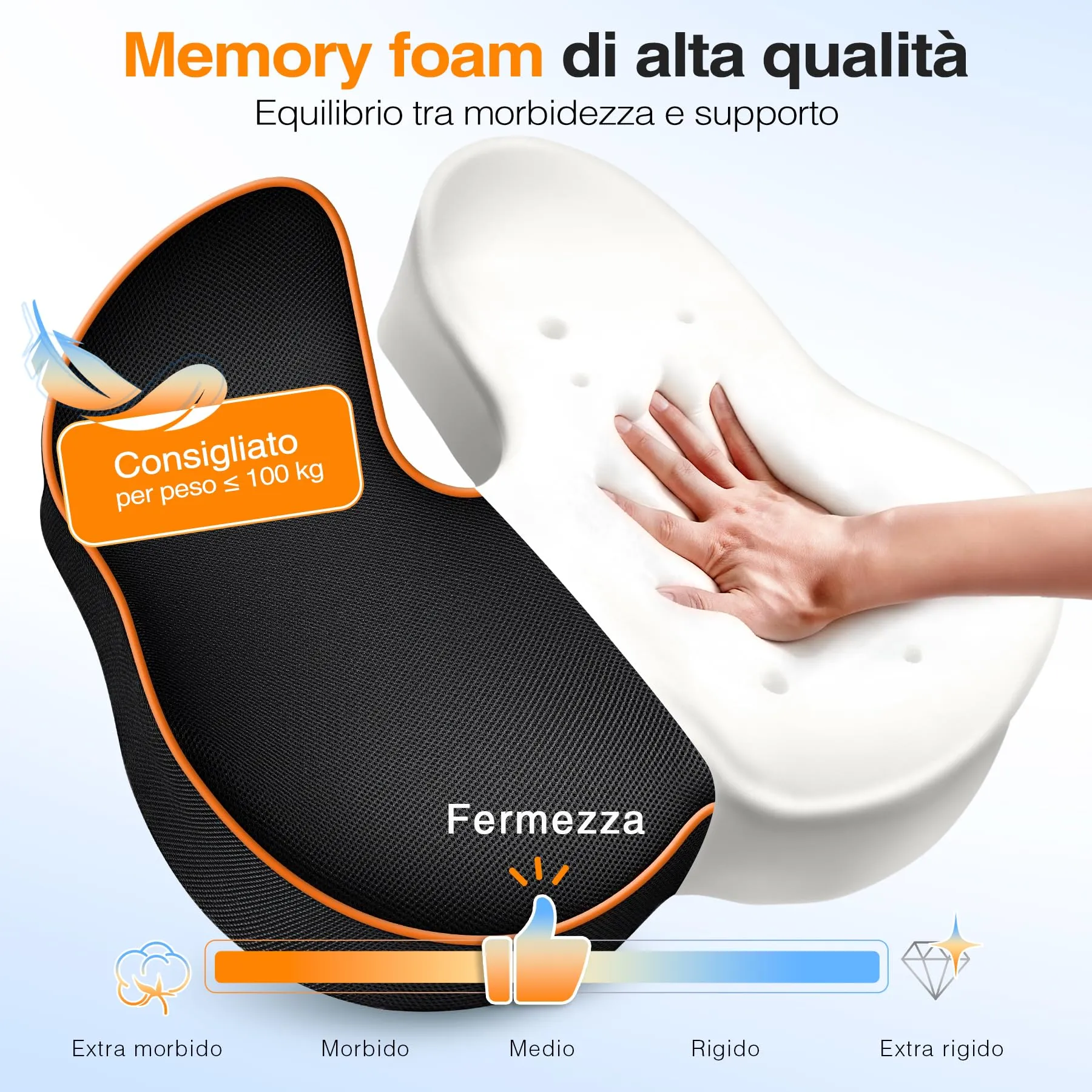 POOTACK Cuscino Sedia Ufficio Memory Foam, Comfort e Supporto per Sedute - immagine 3