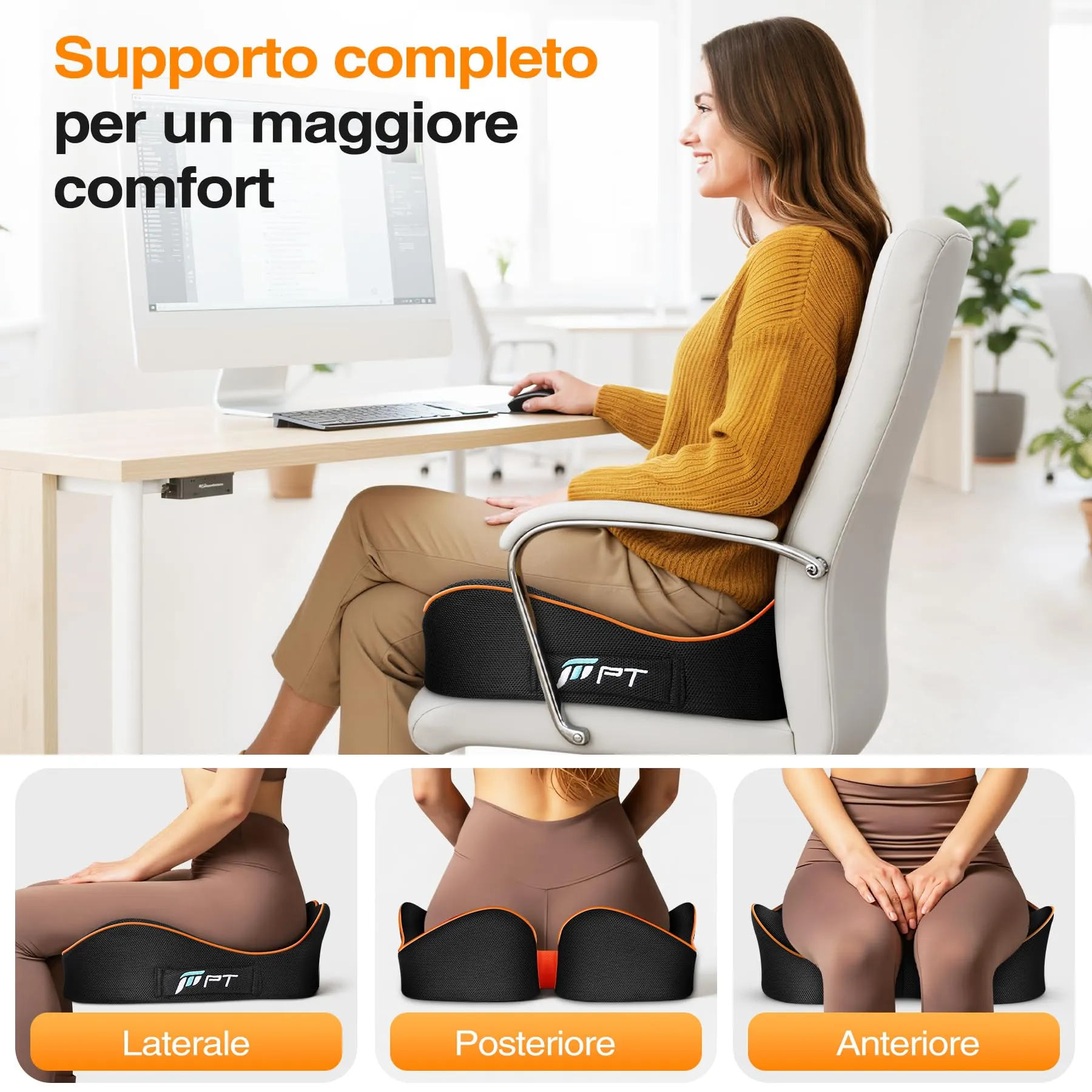 POOTACK Cuscino Sedia Ufficio Memory Foam, Comfort e Supporto per Sedute - immagine 4