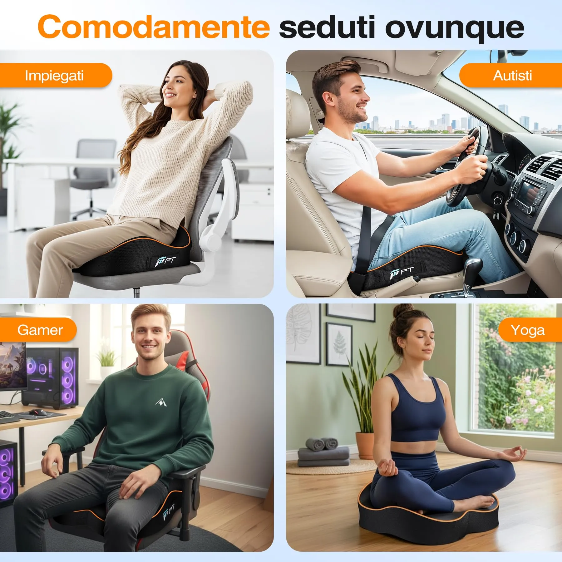 POOTACK Cuscino Sedia Ufficio Memory Foam, Comfort e Supporto per Sedute - immagine 6