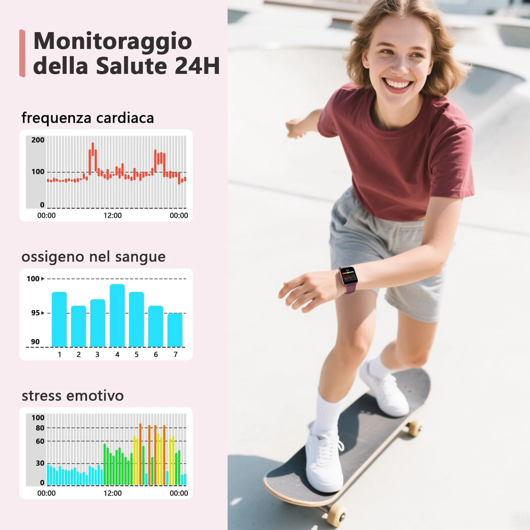 Blackview Smartwatch Uomo Donna, Effettua e Rispondi alle Chiamate,1,85'' Orologio Intelligente Fitness,Cardiofrequenzimetro, Monitoraggio del Sonno, Calcolatori per Android iOS Blue - immagine 3