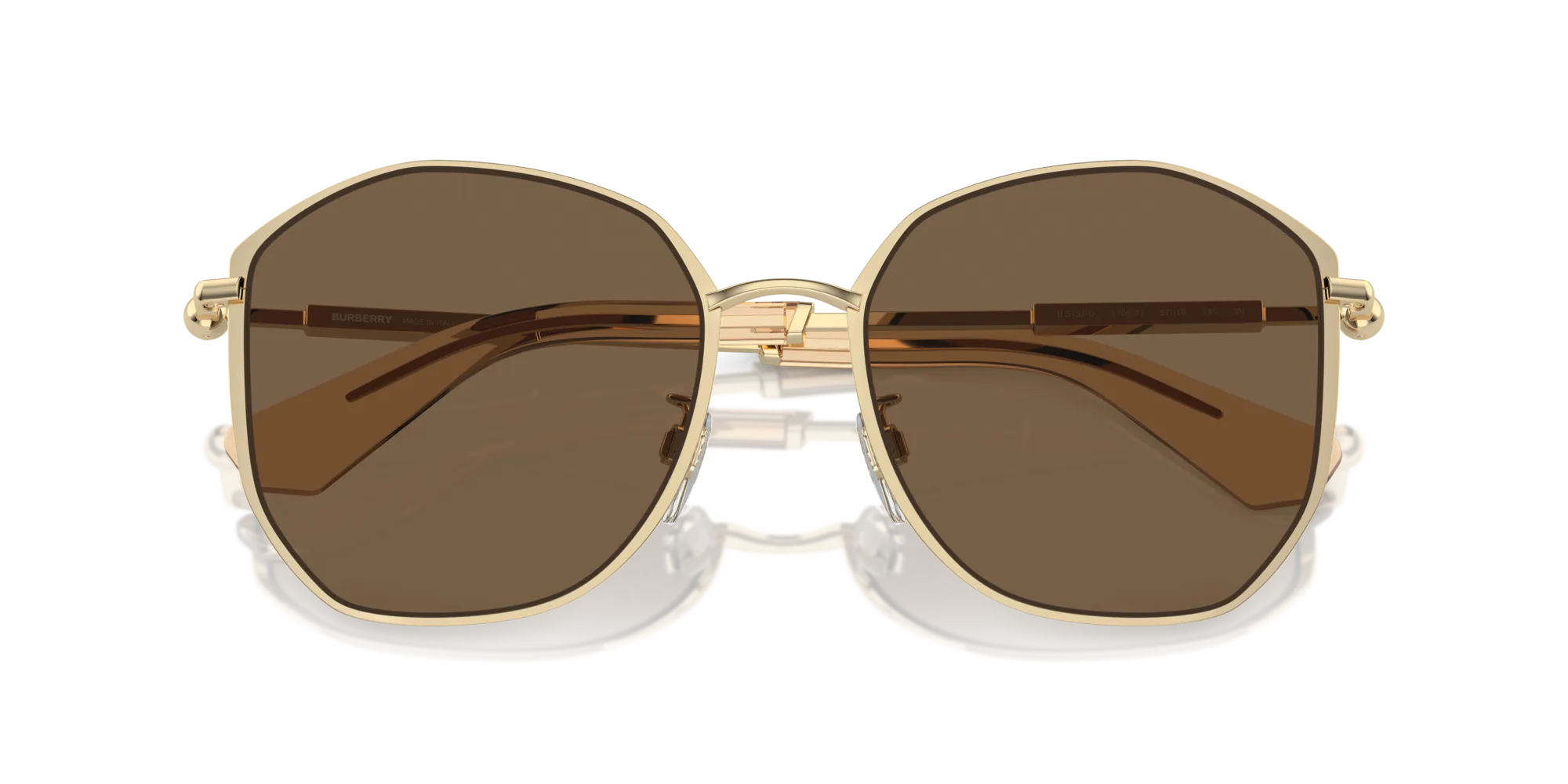 Burberry BE3153D 110973 Occhiali da sole Metallo Oro Marrone Geometrica Normale - immagine 2