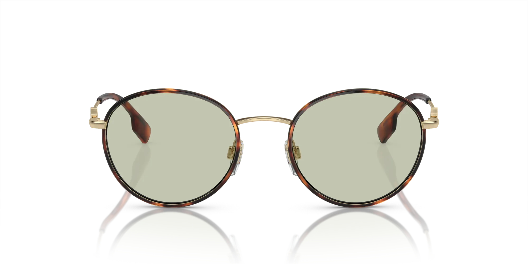 Burberry BE3148D 1109/2 Occhiali da sole Metallo Tartaruga Verde Rotonda Normale - immagine 3