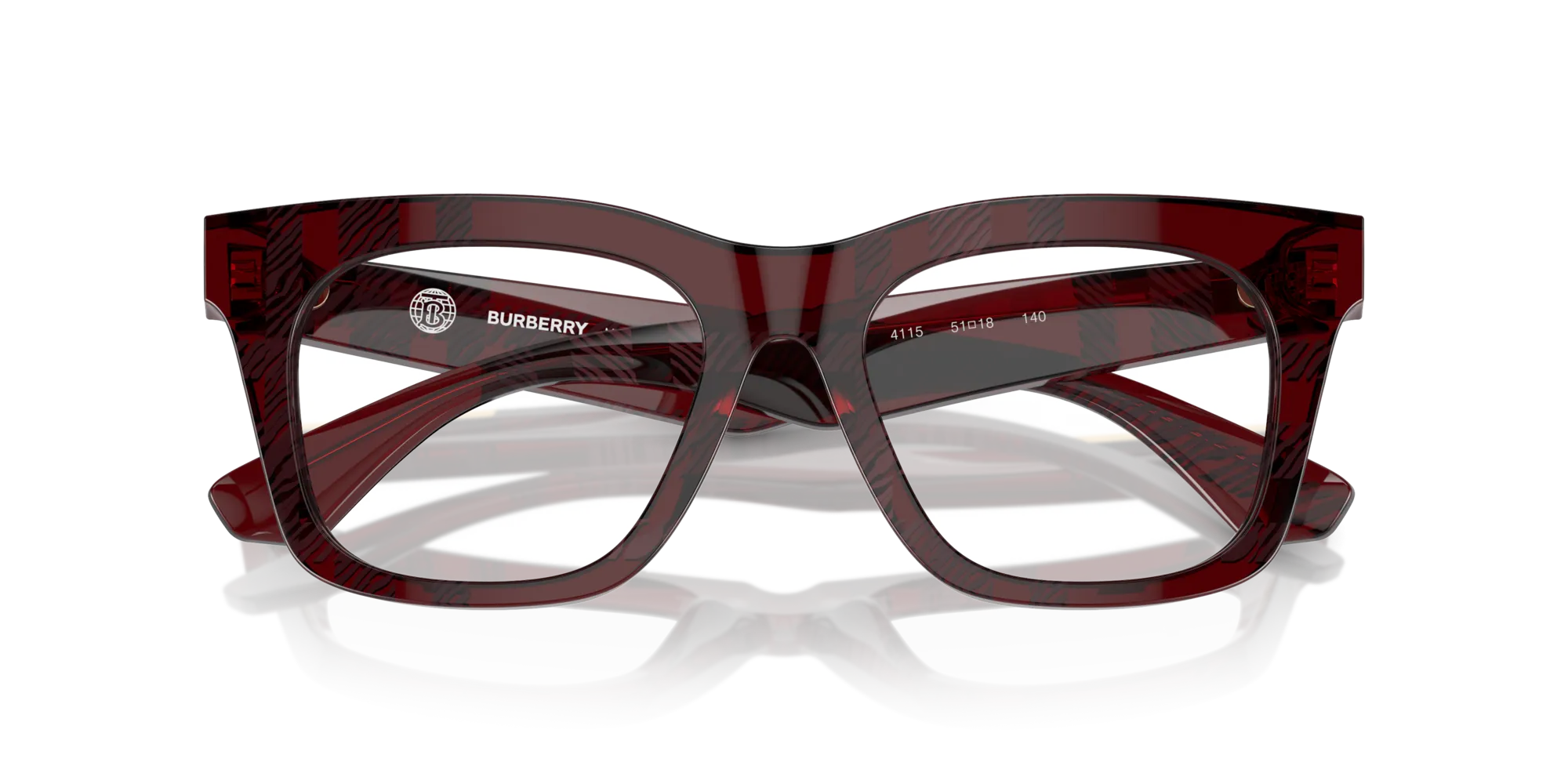 Burberry BE2407 4115 Montature da vista Acetato Rosso Squadrata Normale - immagine 2
