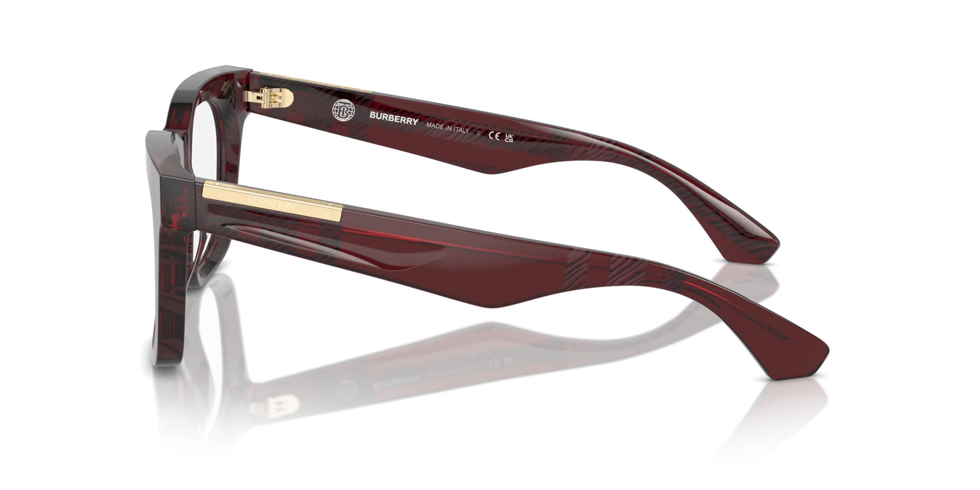 Burberry BE2407 4115 Montature da vista Acetato Rosso Squadrata Normale - immagine 4