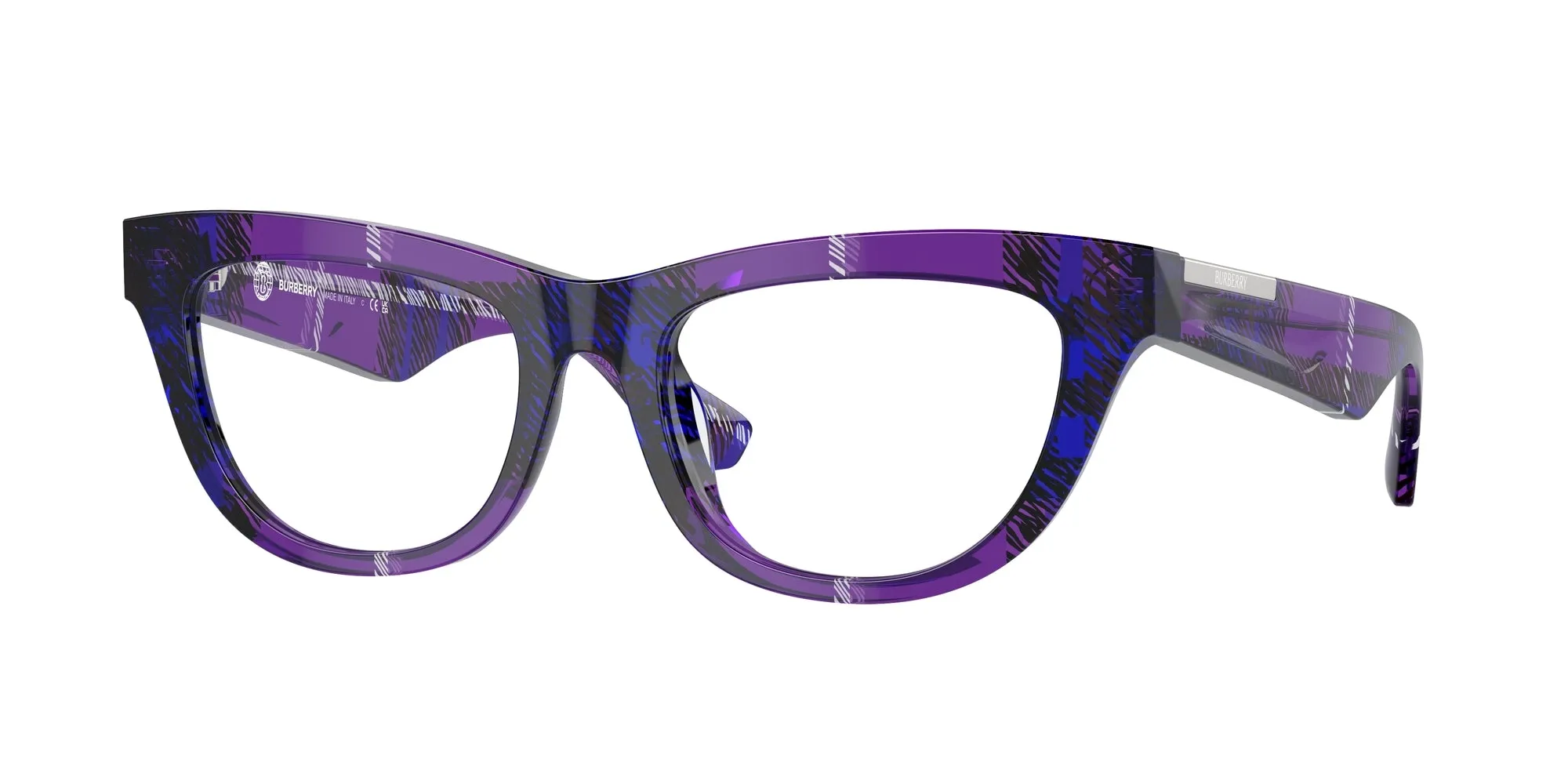 Burberry BE2406U 4113 Montature da vista Acetato Viola Trasparente Squadrata Normale - immagine 1