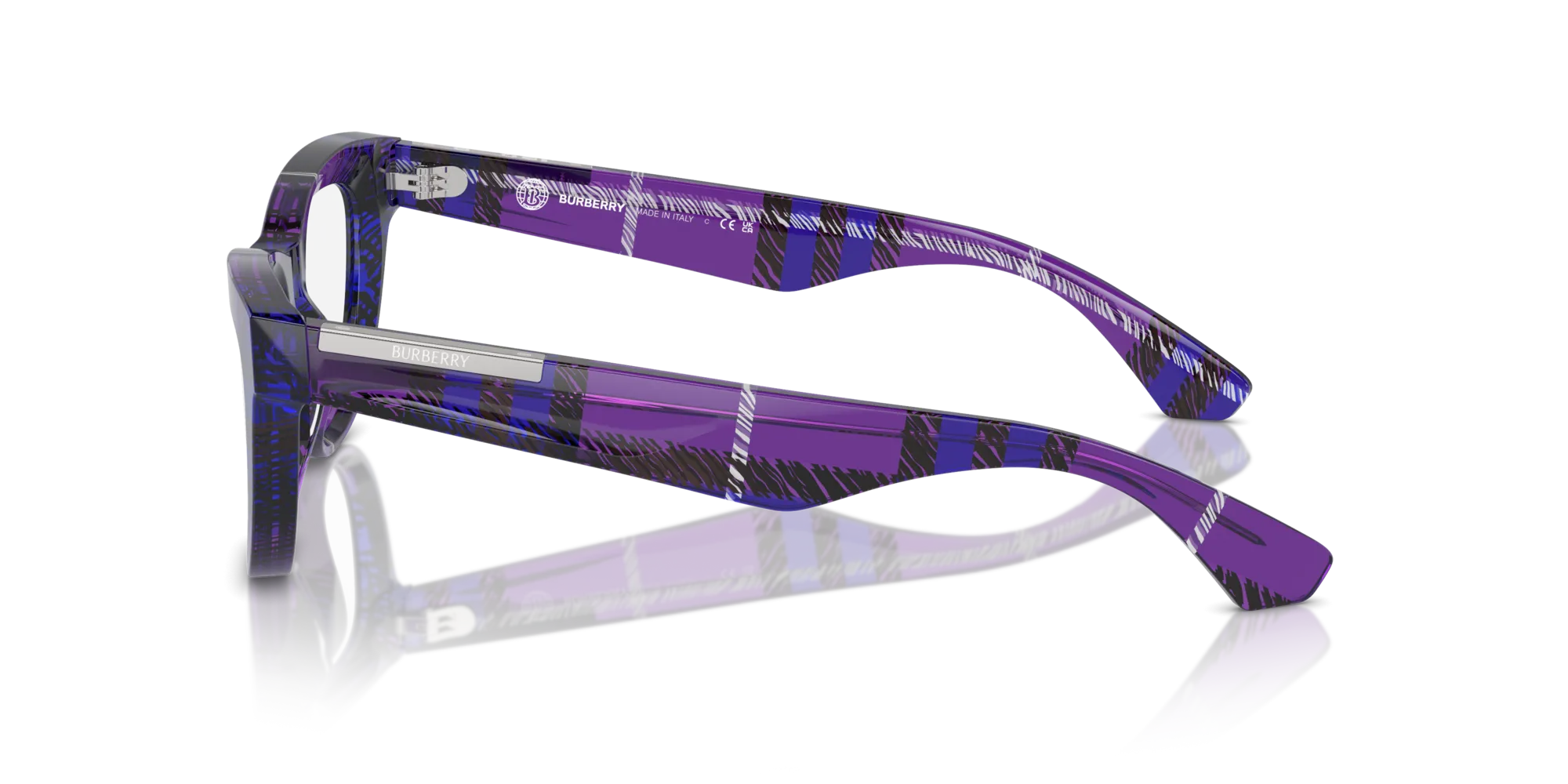 Burberry BE2406U 4113 Montature da vista Acetato Viola Trasparente Squadrata Normale - immagine 4