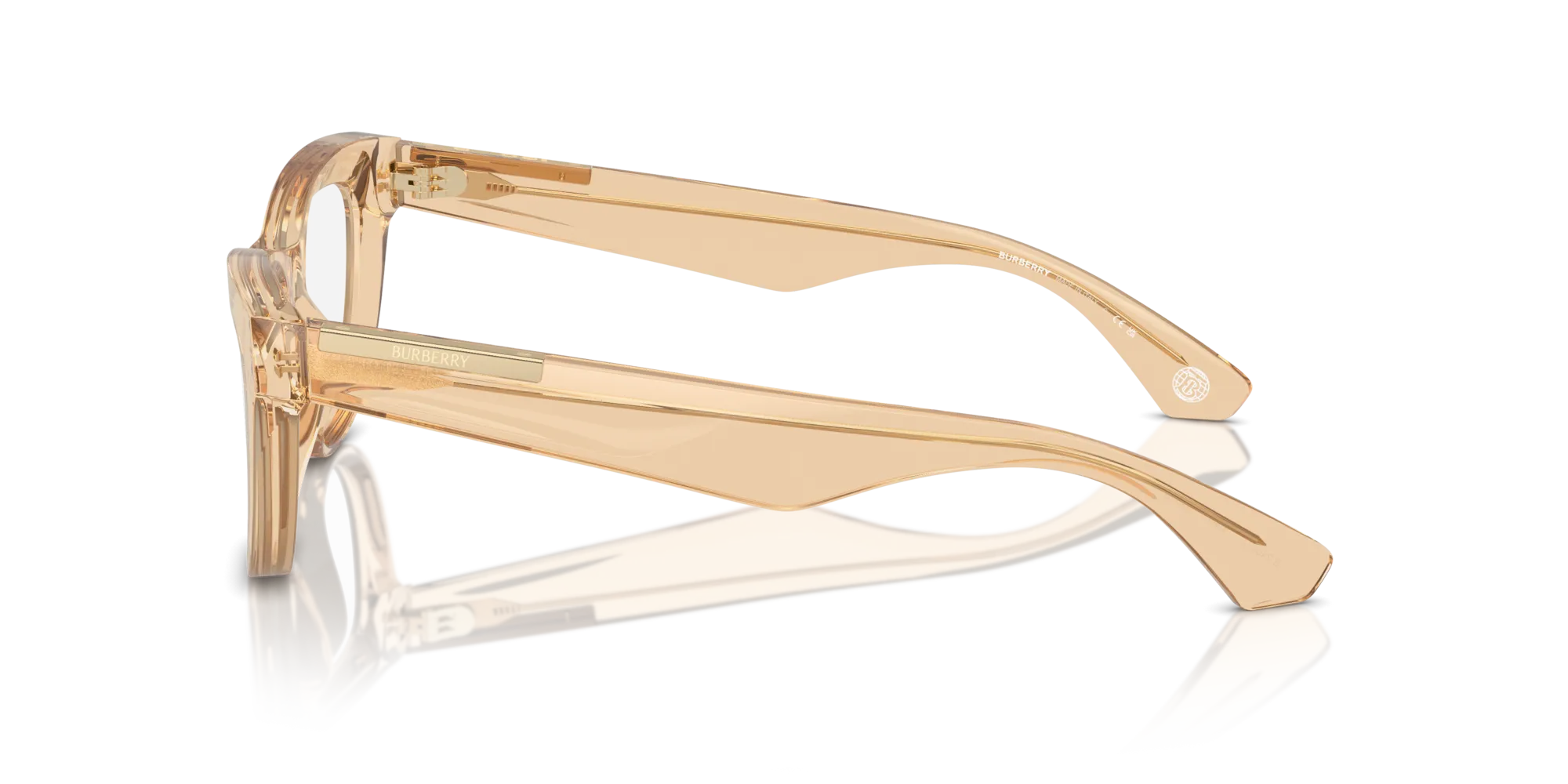 Burberry BE2406U 4063 Montature da vista Acetato Marrone Trasparente Squadrata Normale - immagine 4