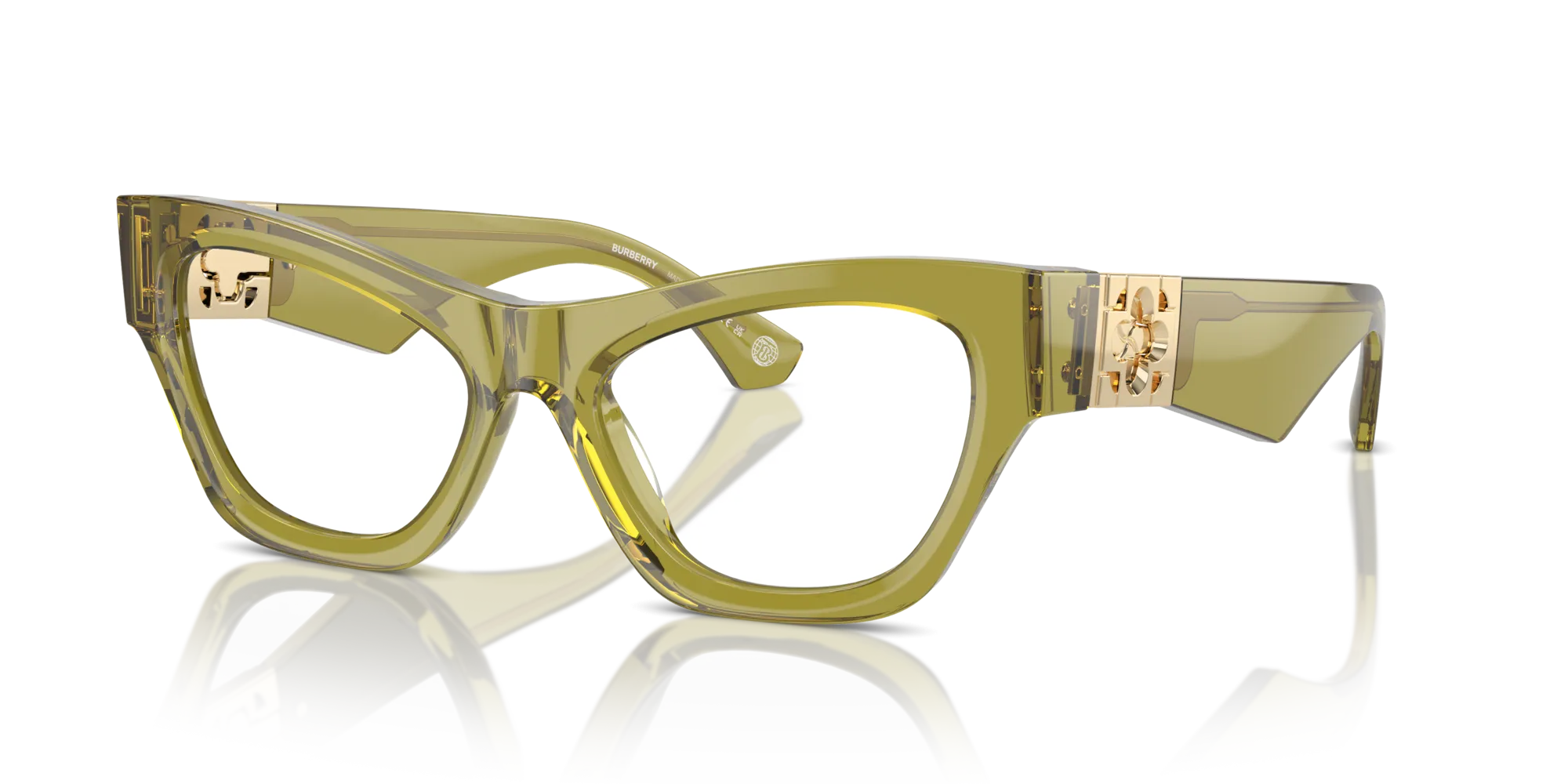 Burberry BE2405U 4118 Montature da vista Acetato Verde Trasparente Cat Eye Normale - immagine 4