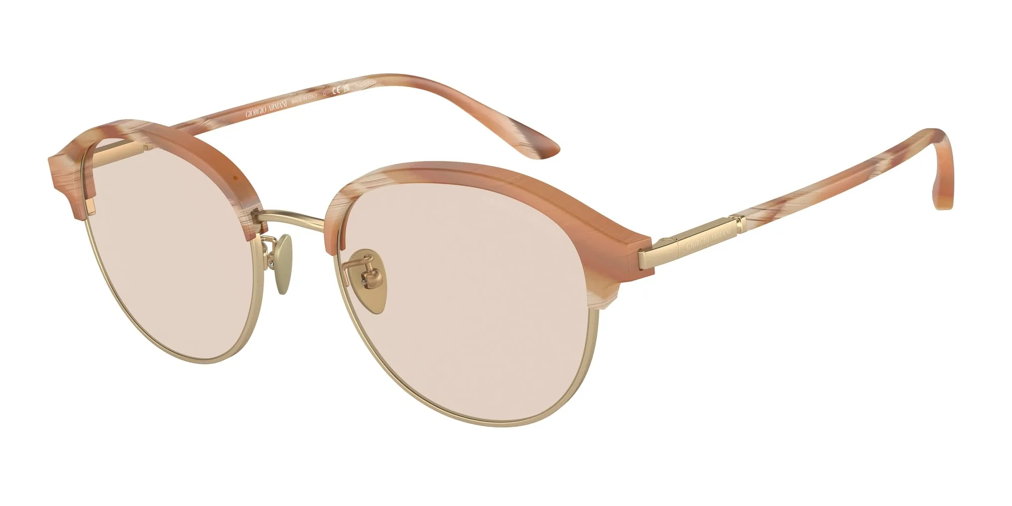 Giorgio Armani AR8215 6067M4 Occhiali da sole Acetato Giallo Marrone Pantos Fotocromatiche Fotocromatico - immagine 1