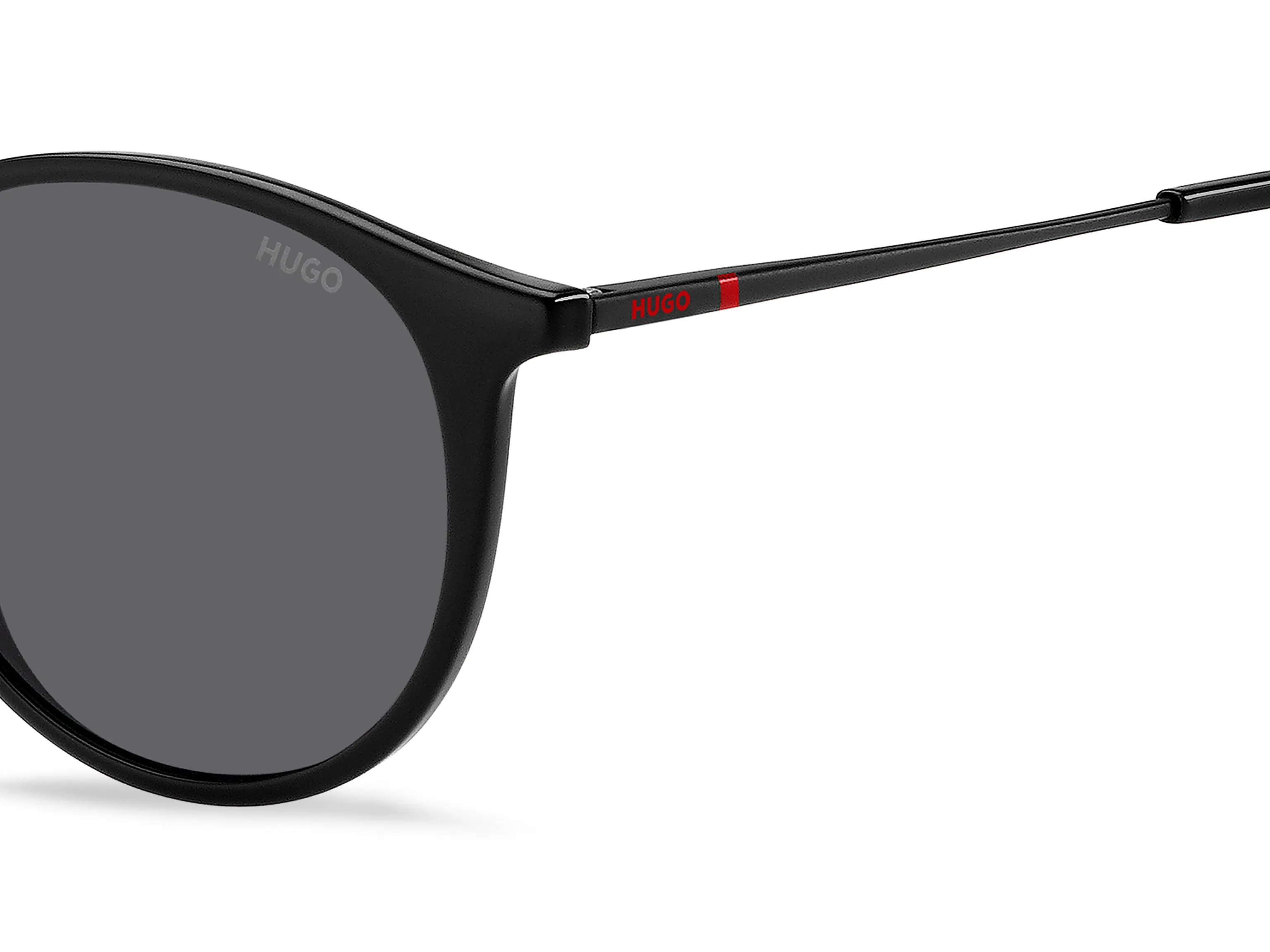 Hugo Boss HG 1286/S OIT/IR Occhiali da sole Iniettato Nero Grigio Rotonda - immagine 3