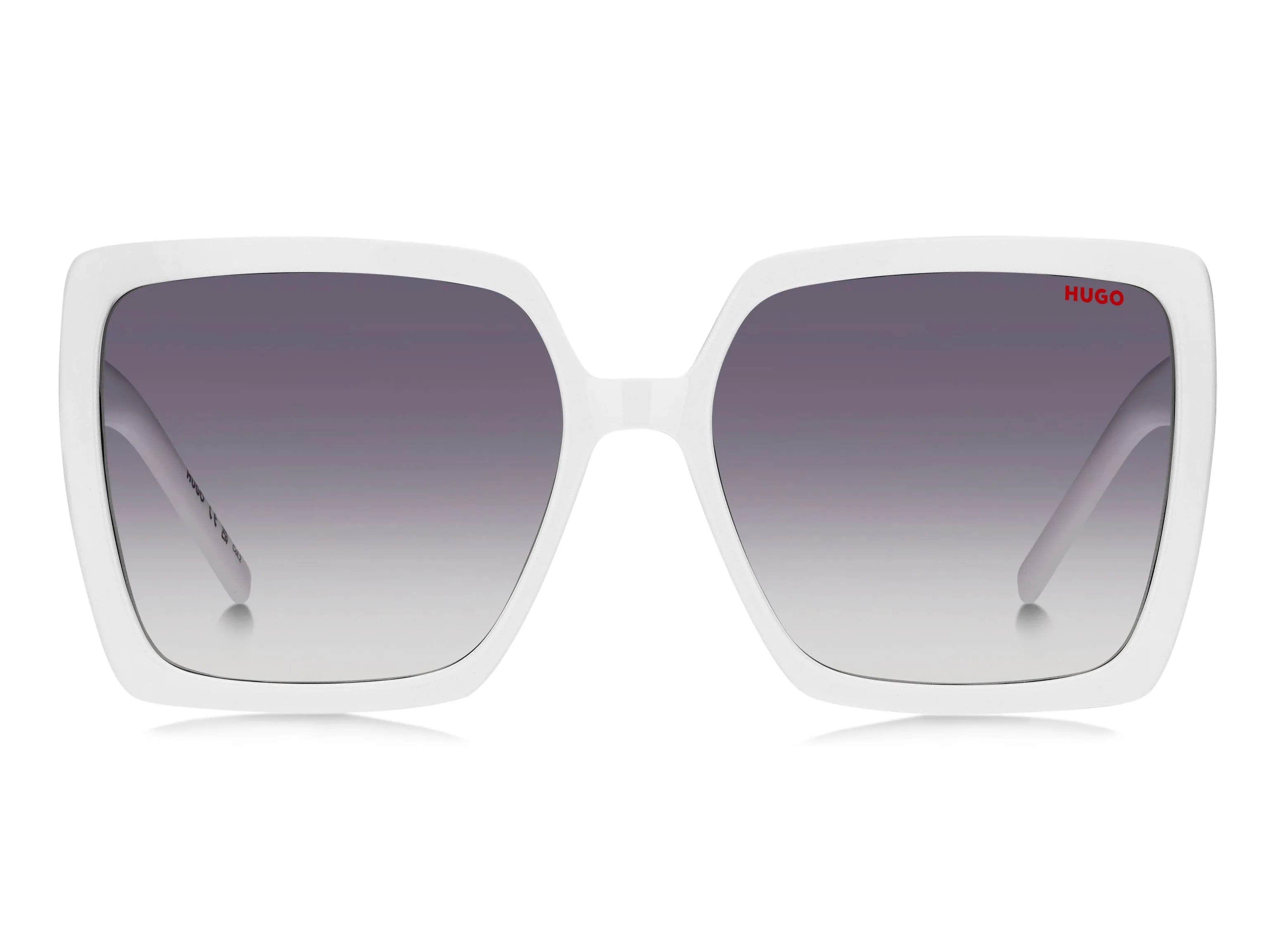 Hugo Boss HG 1285/S VK6/9O Occhiali da sole Acetato Bianco Grigio Squadrata Sfumato - immagine 2