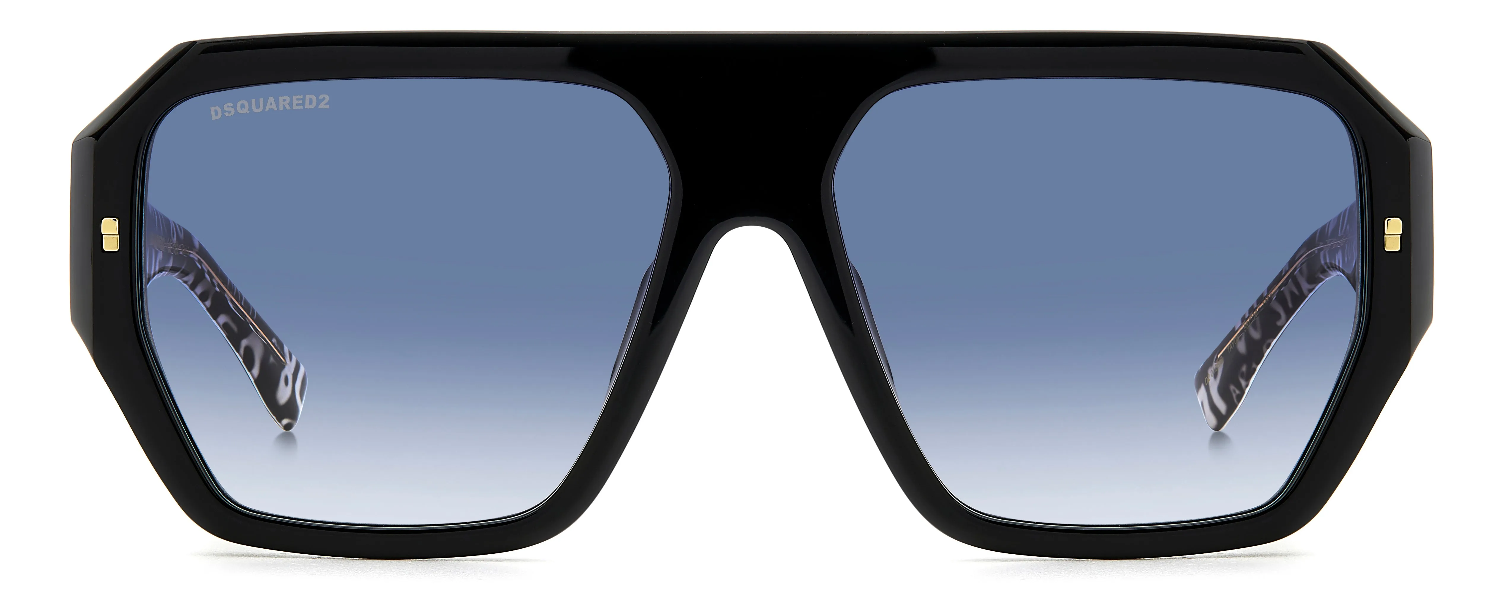 Dsquared2 D2 0128/S TAY/08 Occhiali da sole Acetato Nero Blu Squadrata Normale Sfumato - immagine 2