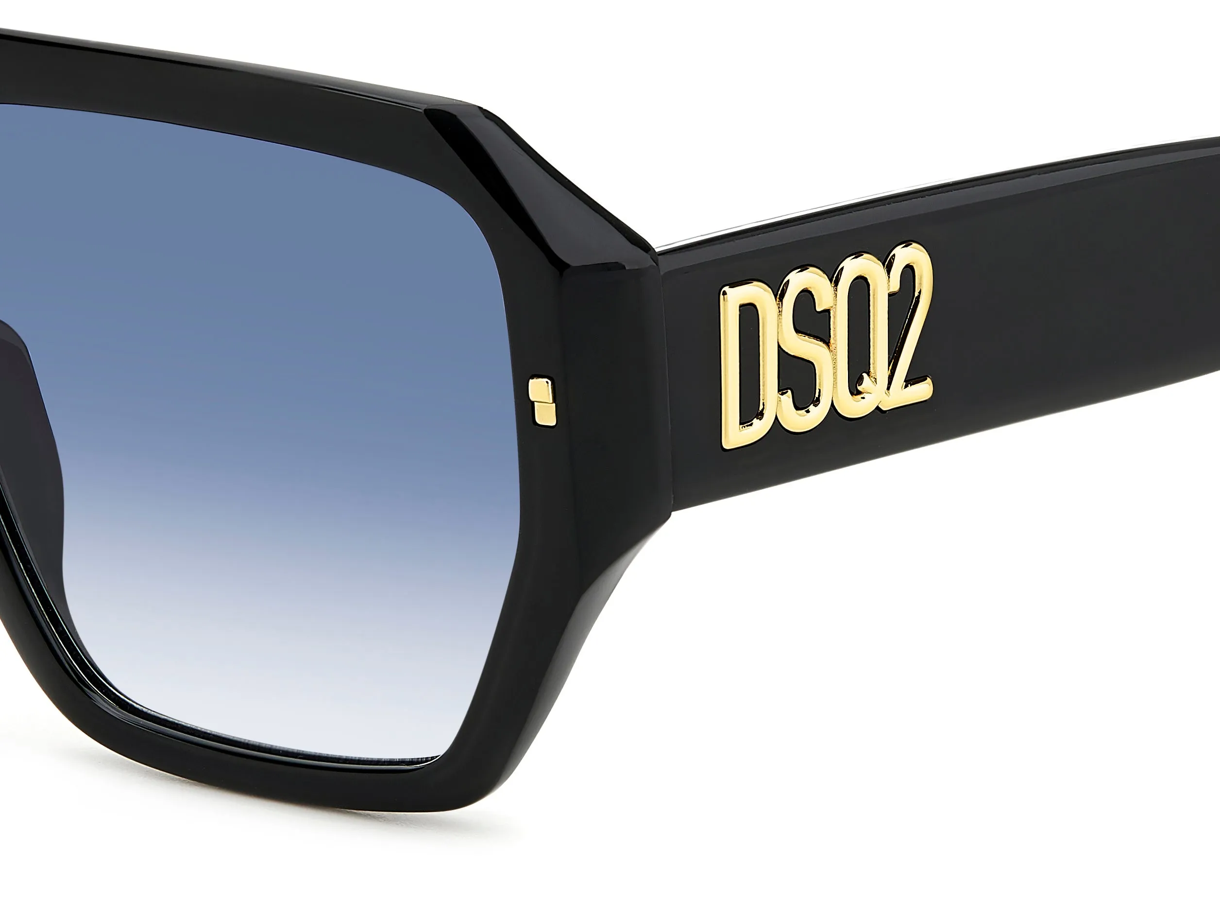 Dsquared2 D2 0128/S TAY/08 Occhiali da sole Acetato Nero Blu Squadrata Normale Sfumato - immagine 3