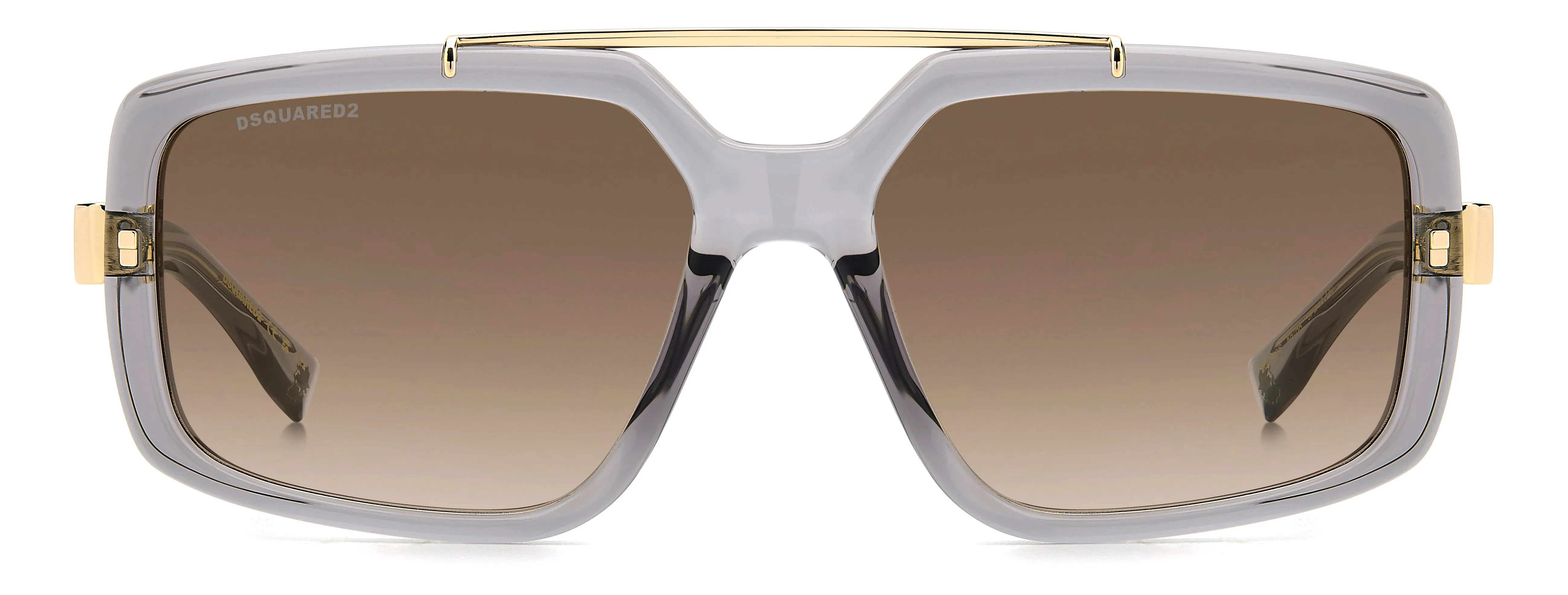 Dsquared2 D2 0120/S KB7/HA Occhiali da sole Acetato Grigio Marrone Squadrata Sfumato - immagine 2
