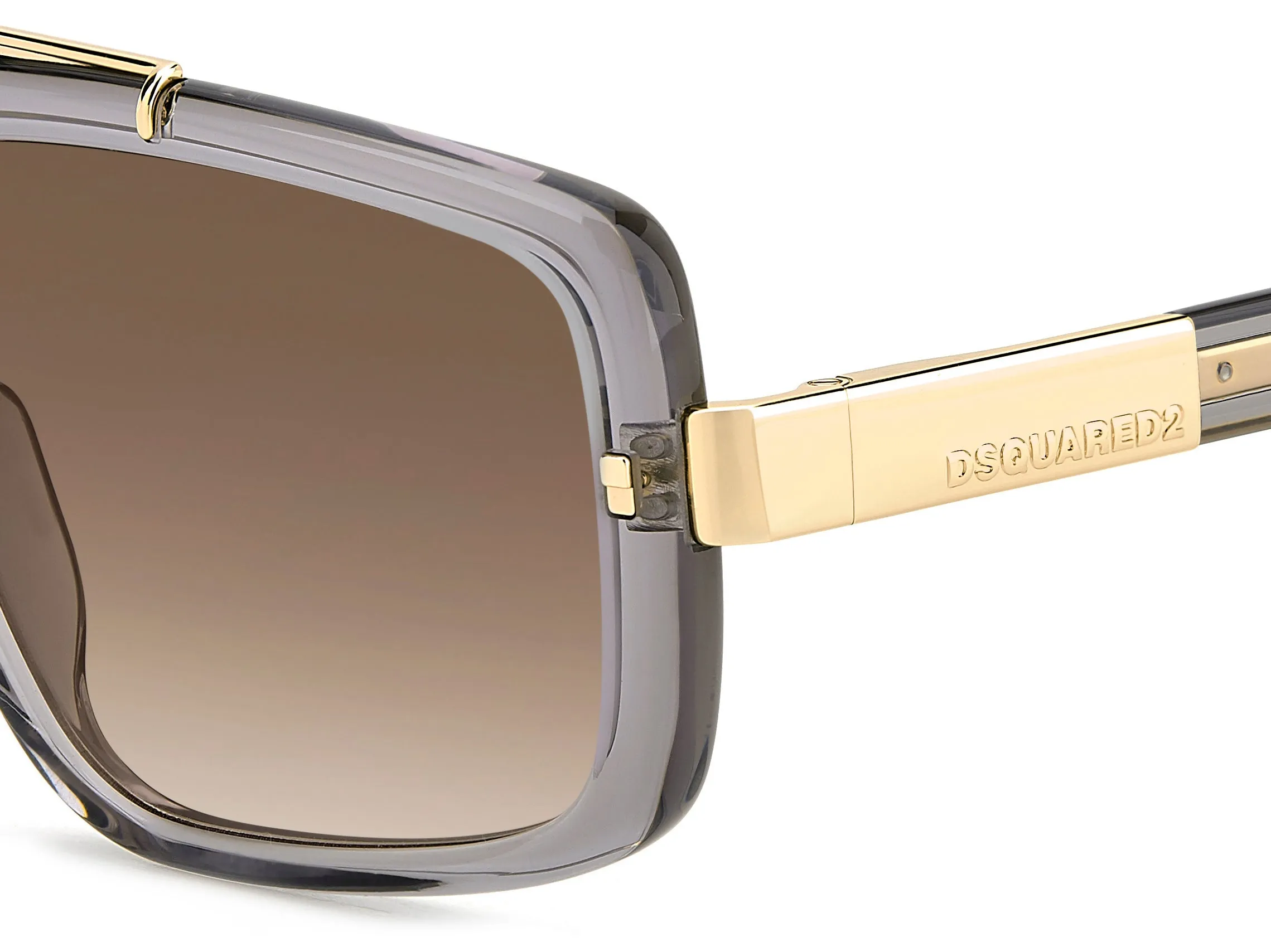 Dsquared2 D2 0120/S KB7/HA Occhiali da sole Acetato Grigio Marrone Squadrata Sfumato - immagine 3