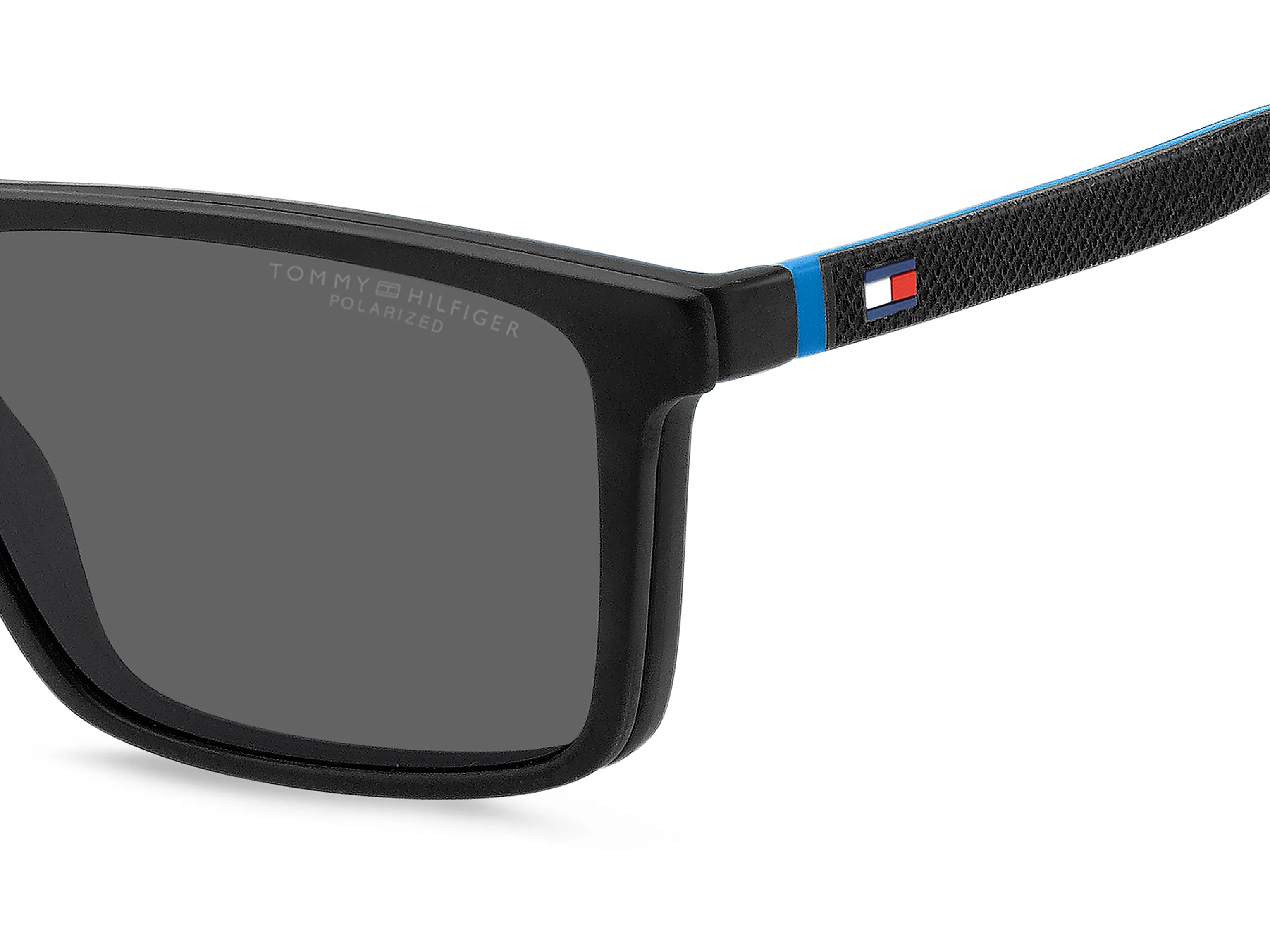 Tommy Hilfiger TH 2086/CS 003/M9 Occhiali da sole Iniettato Nero Grigio Squadrata Polarizzata - immagine 3